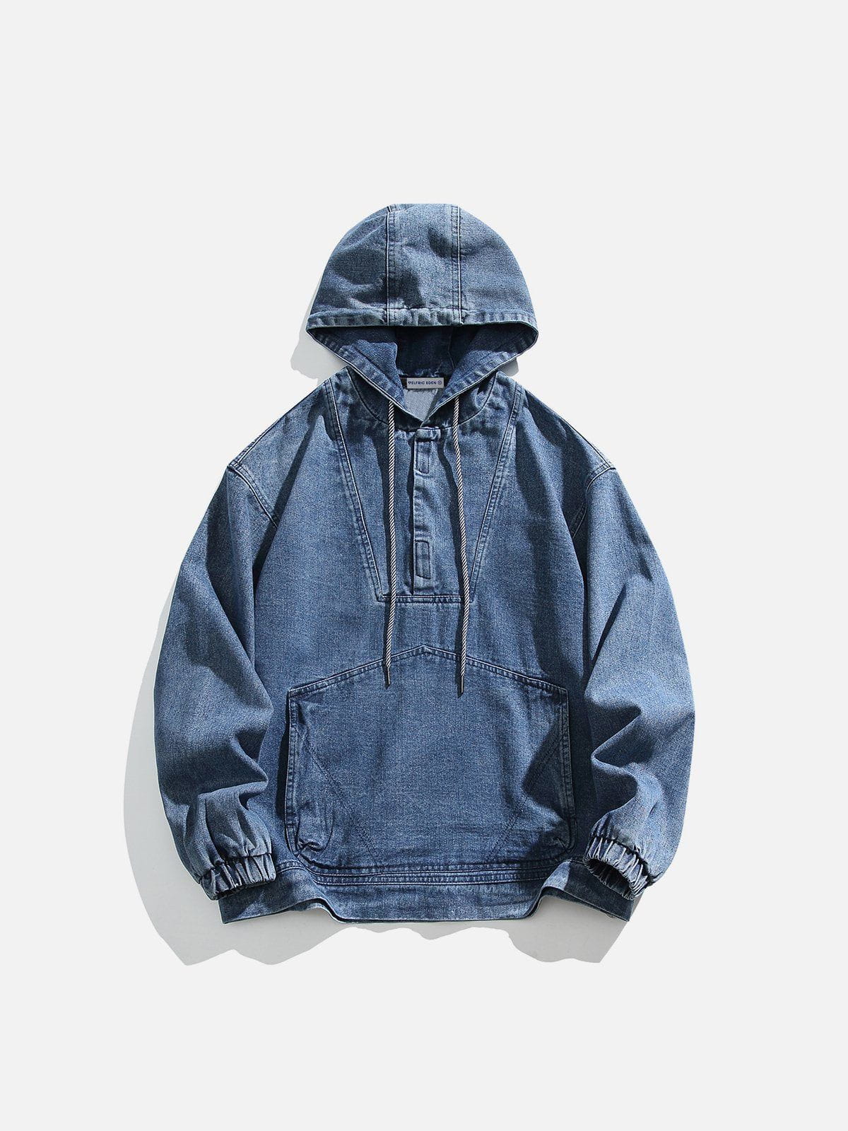 Denim Patchwork Hoodie for Men & Women | Aelfric Eden