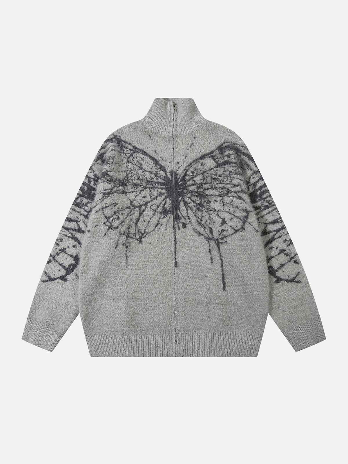Butterfly Jacquard Cardigan with High Collar | Aelfric Eden