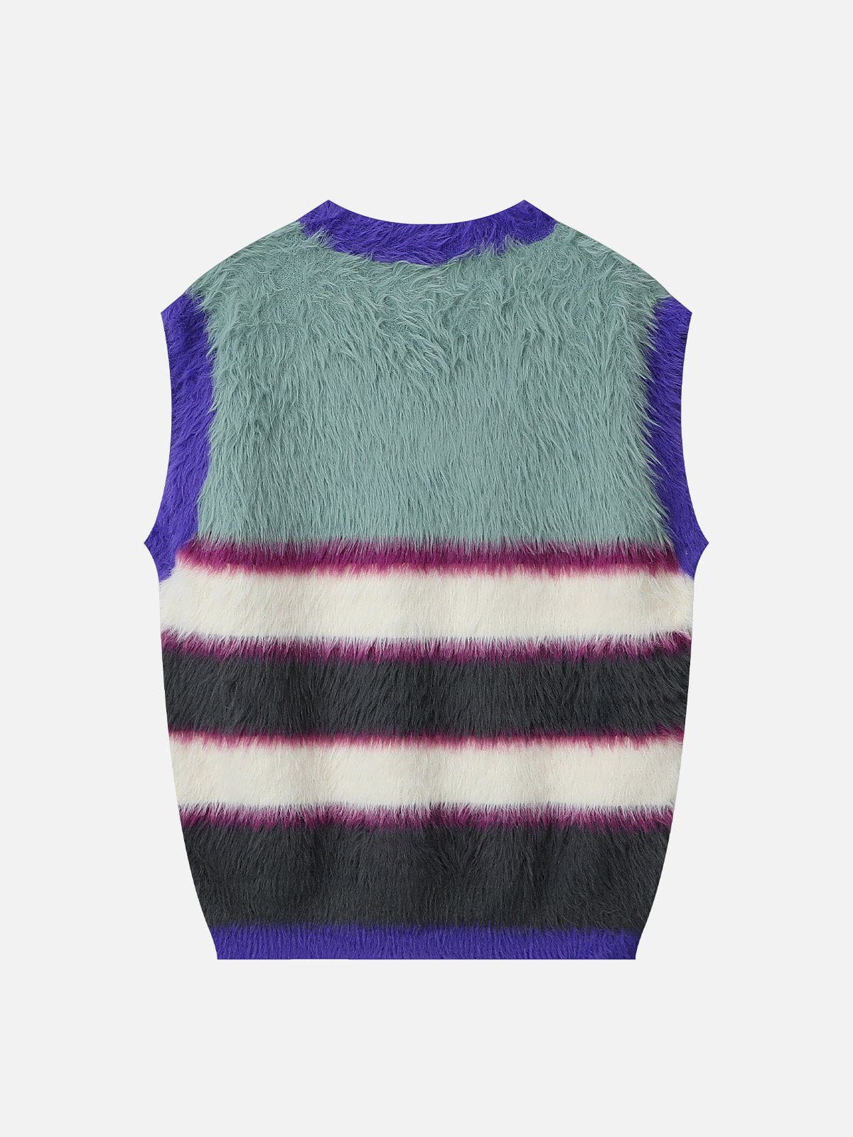 Vintage Striped Mohair Sweater Vest with Seahorse Motif | Aelfric Eden