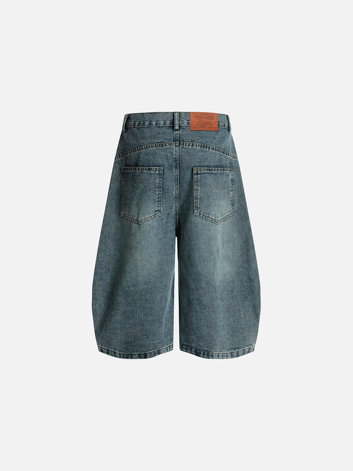 Stripe Patchwork Barrel Jorts for Men | Aelfric Eden Longline Denim Shorts