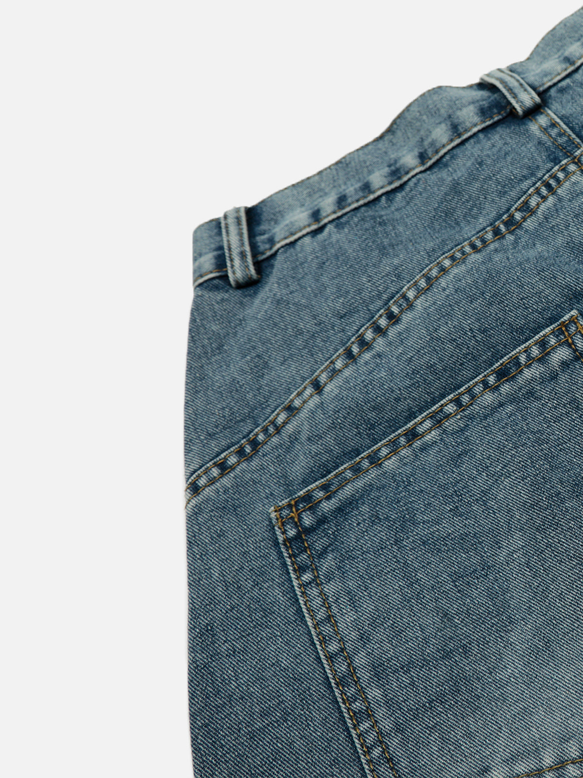 Stripe Patchwork Barrel Jorts for Men | Aelfric Eden Longline Denim Shorts
