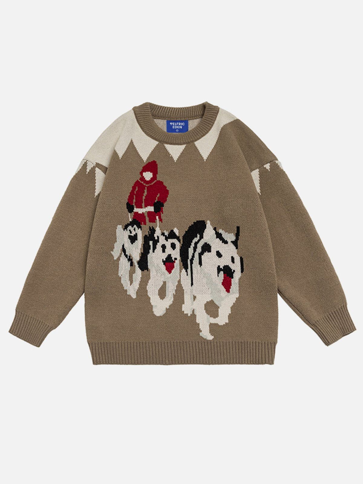 Winter Sled Dogs Jacquard Sweater for Men & Women | Aelfric Eden