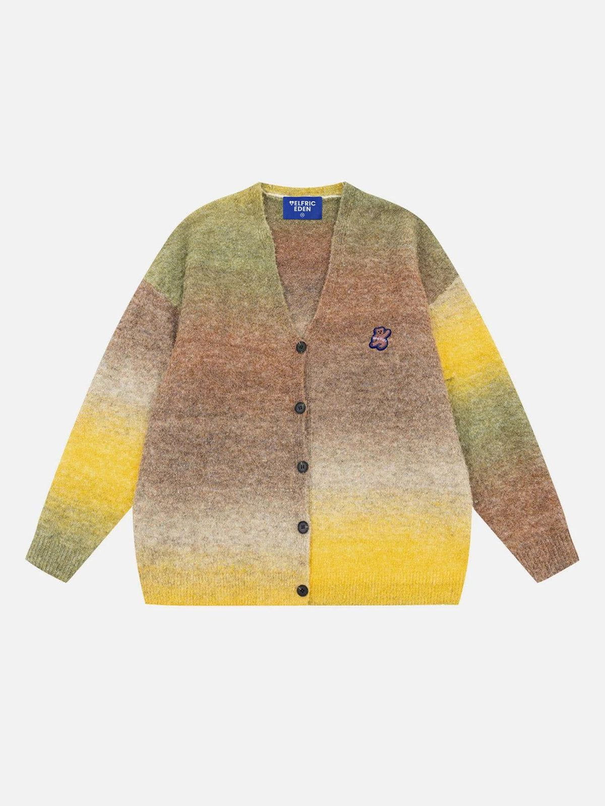 Gradient Cardigan with Applique Embroidery | Aelfric Eden