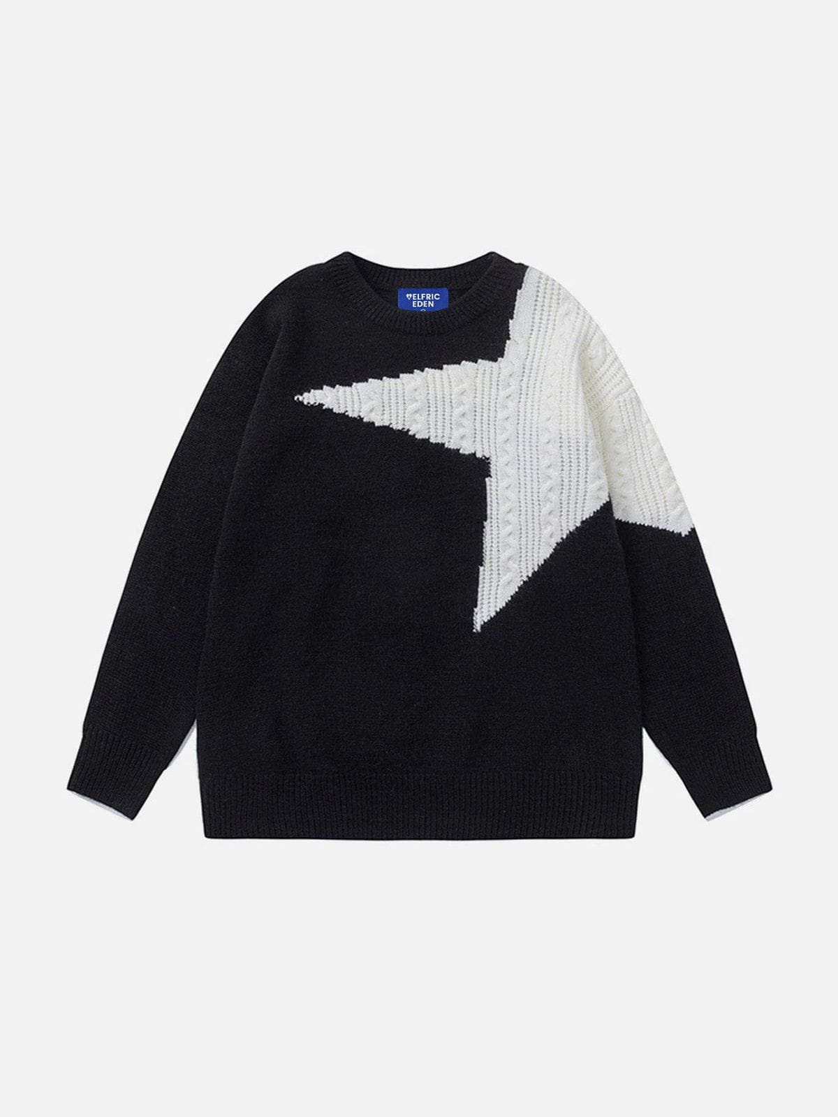 Star Patchwork Sweater for Women & Men | Oversized Design | Aelfric Eden