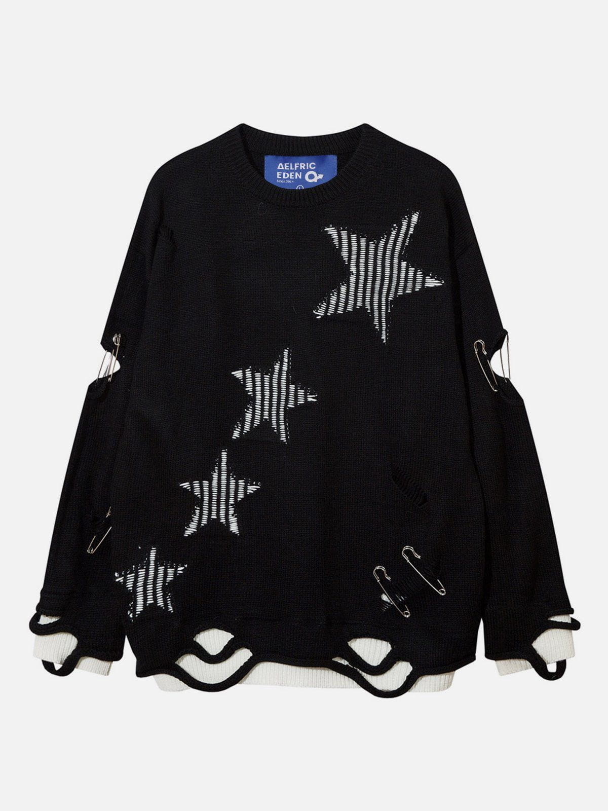 Distressed Star Cut Out Sweater | Aelfric Eden