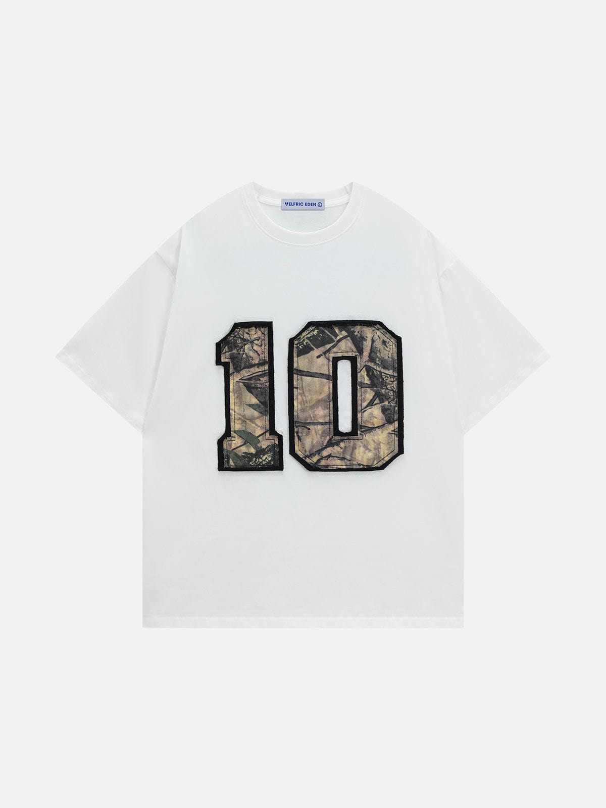 Camouflage Graphic Tee with Bold Number Design | Aelfric Eden