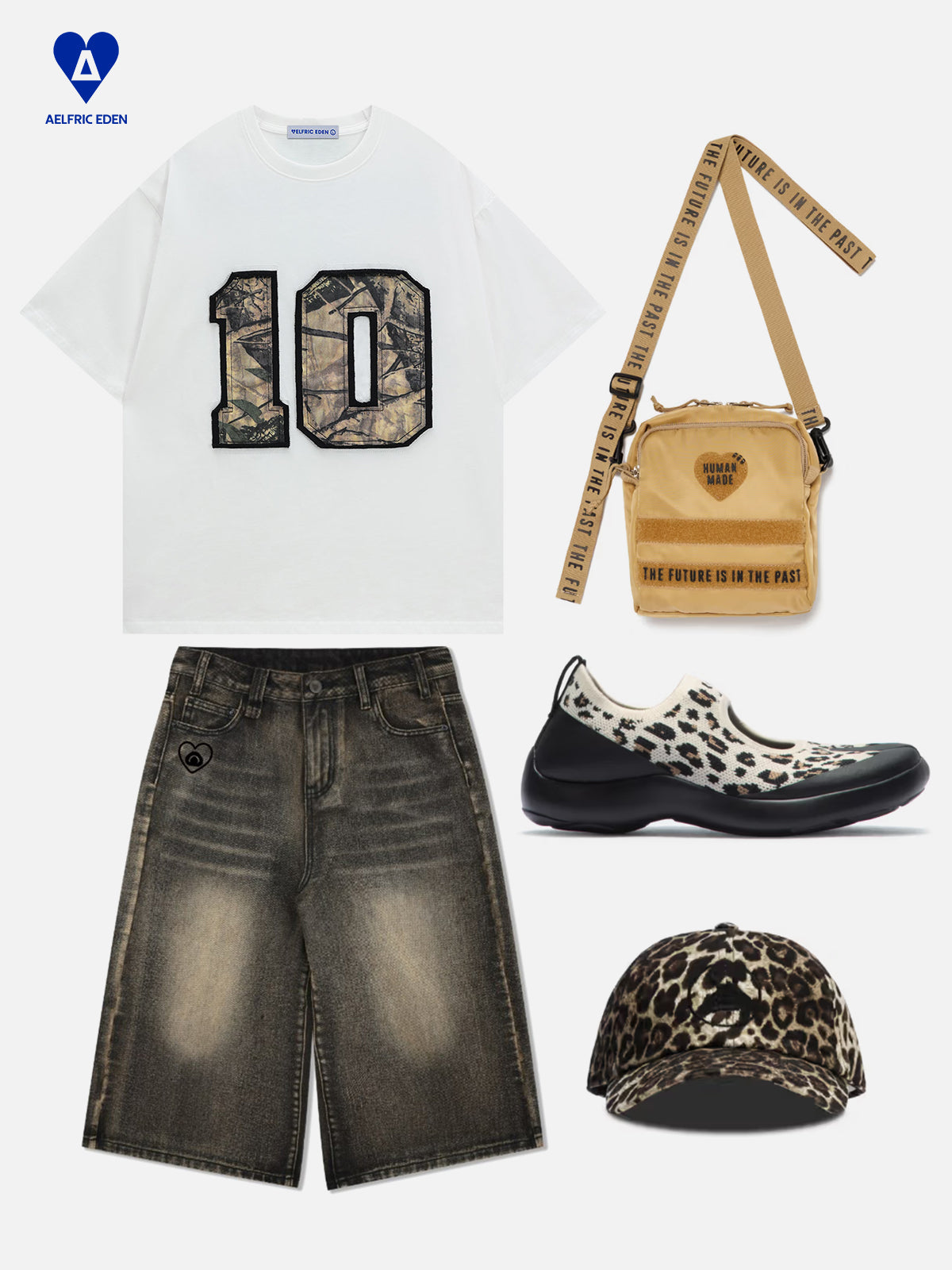 Camouflage Graphic Tee with Bold Number Design | Aelfric Eden