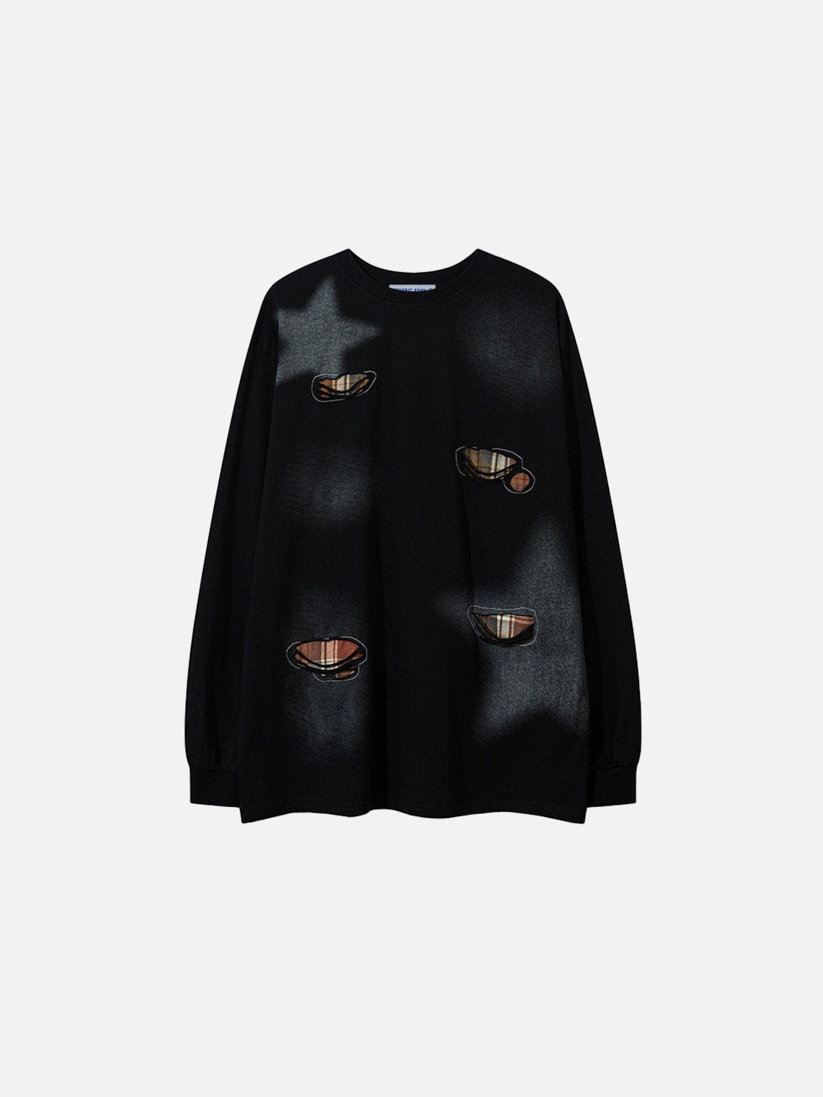 Distressed Star Plaid Sweatshirt for Men | Aelfric Eden