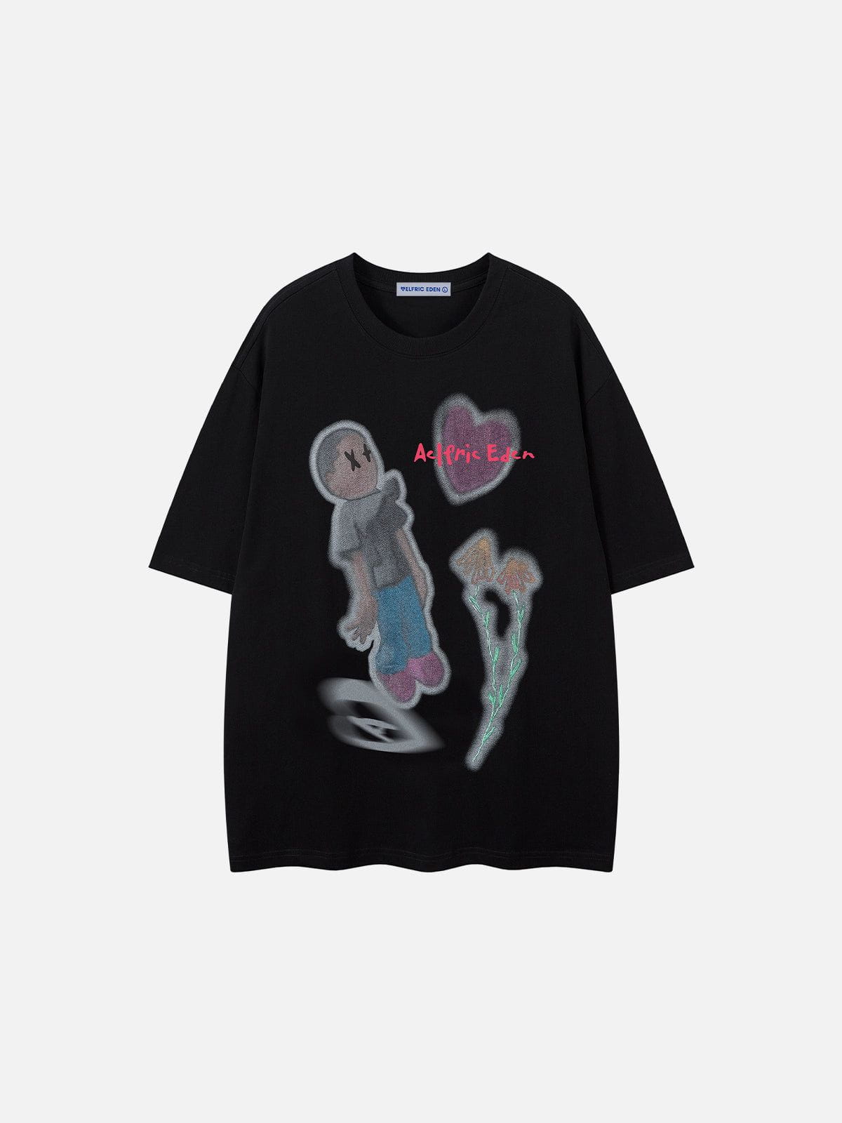 Cartoon Print Cotton Tee for Men | Aelfric Eden