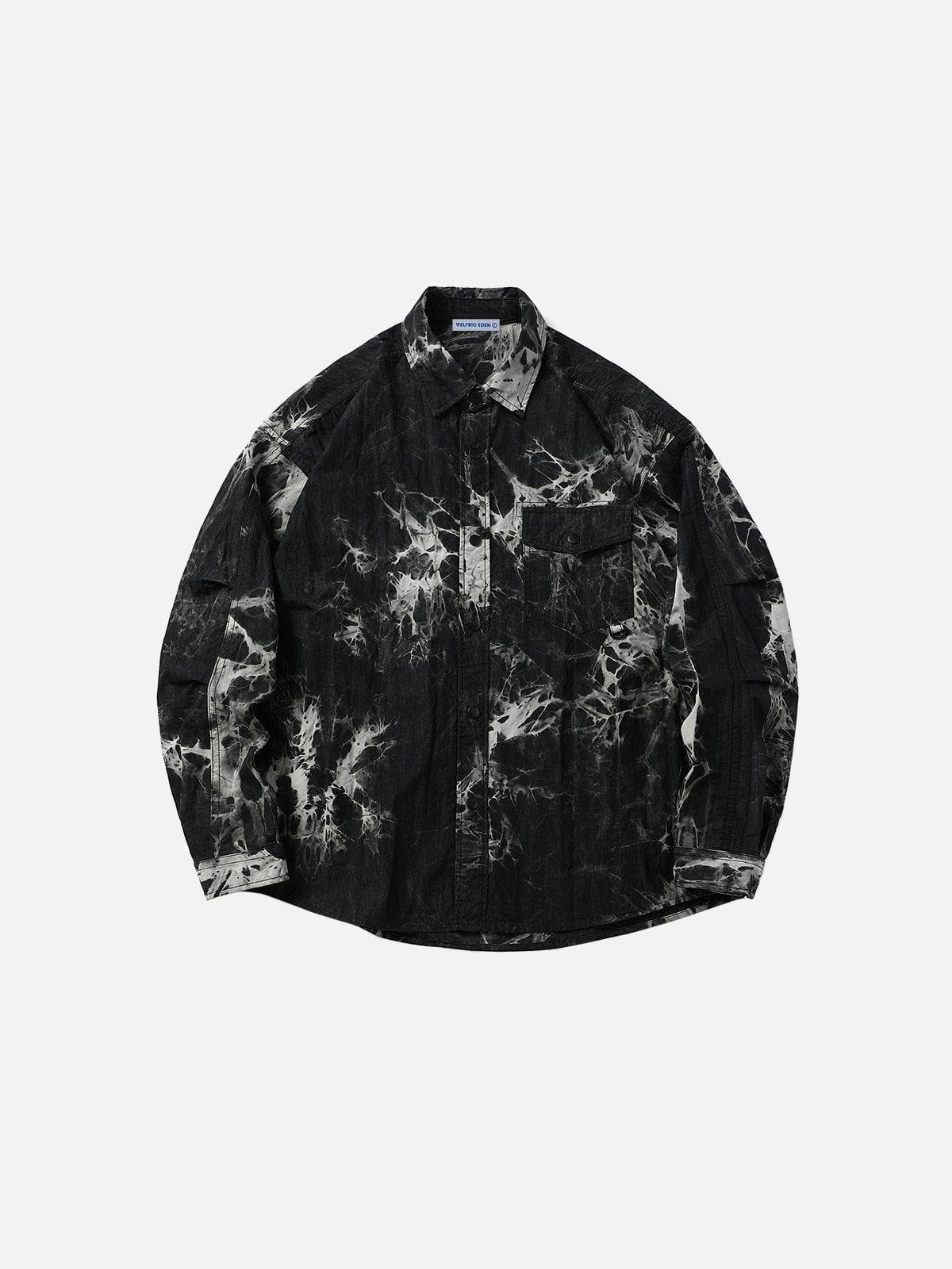 Tie Dye Long Sleeve Button-Up Shirt for Streetwear | Aelfric Eden
