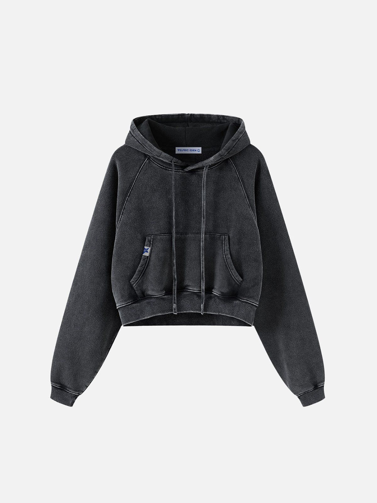 Cropped Raglan Sleeve Hoodie with Washed Finish | Aelfric Eden
