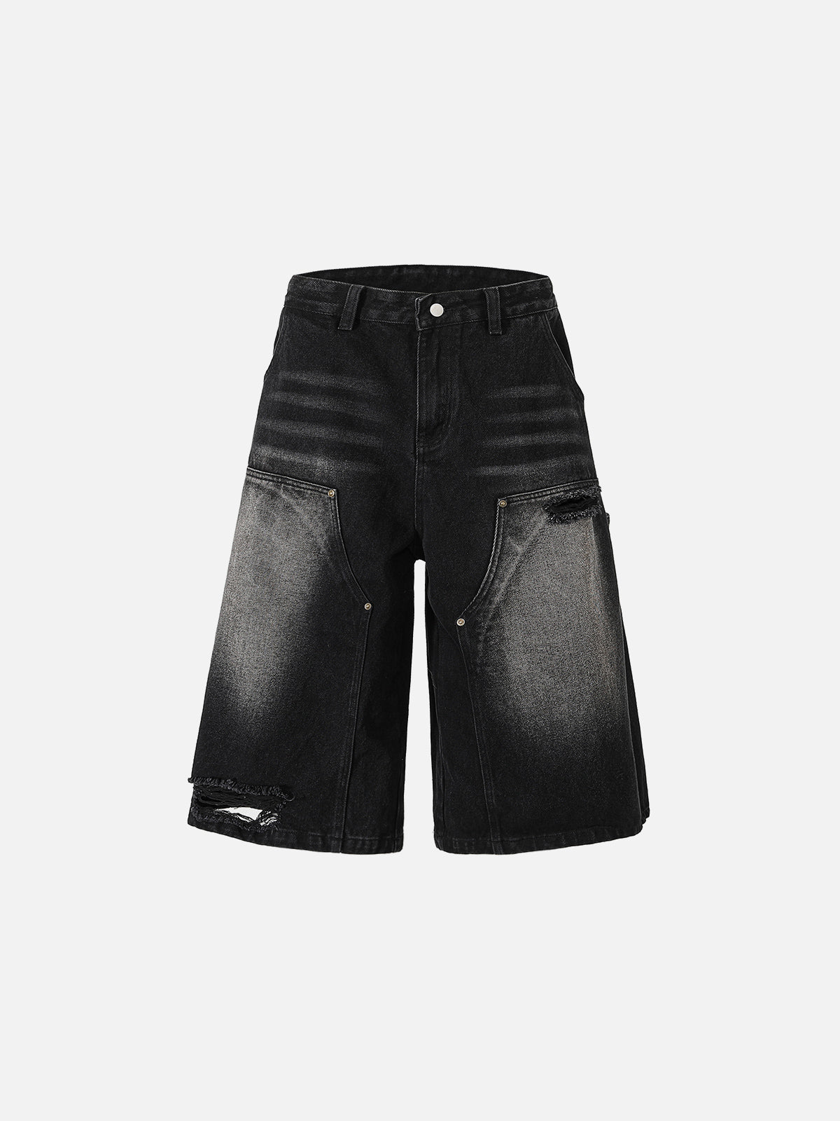 Double Knee Distressed Jorts for Streetwear & Skating | Aelfric Eden