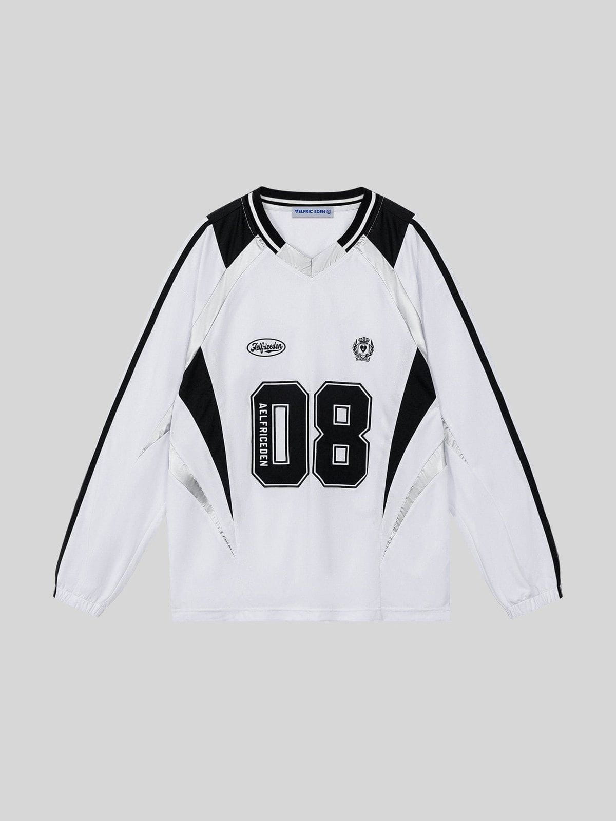 Color Block Embroidery V-Neck Sweatshirt | Aelfric Eden