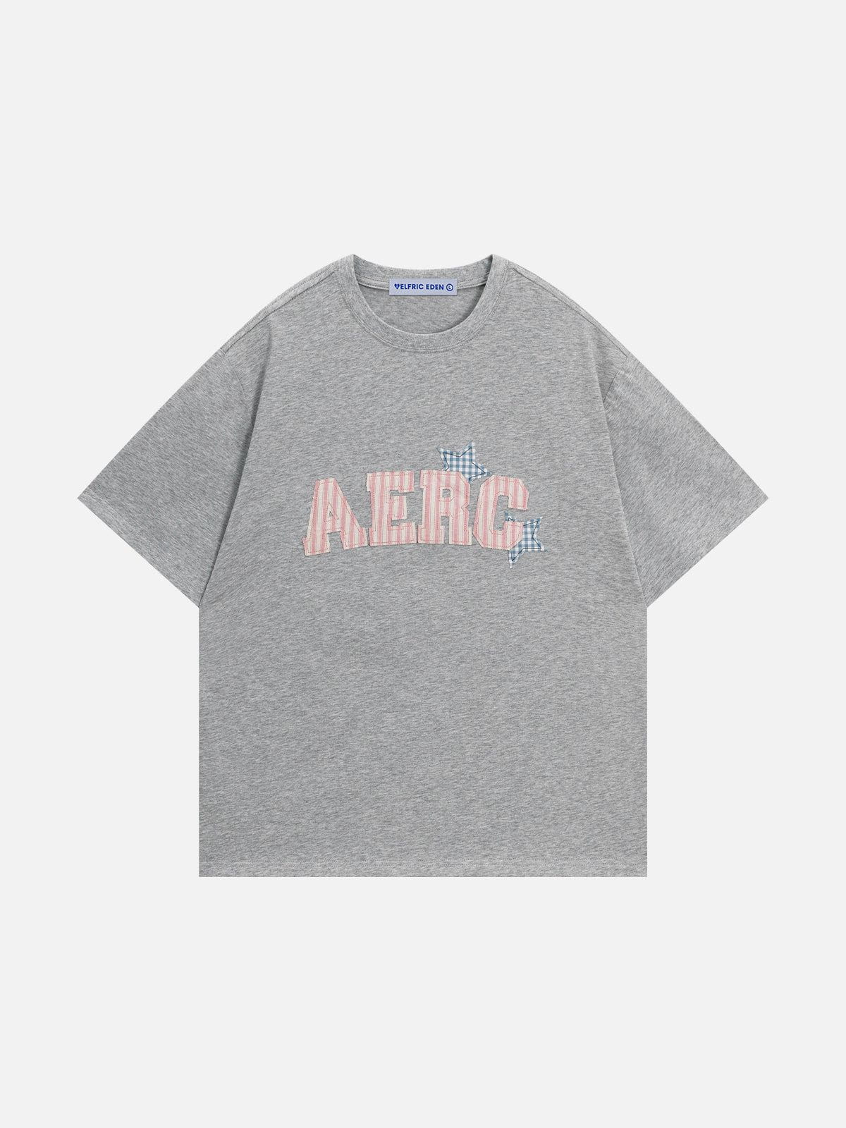 Relaxed Cotton Tee with Stripe Embroidery & Branded Patch | Aelfric Eden