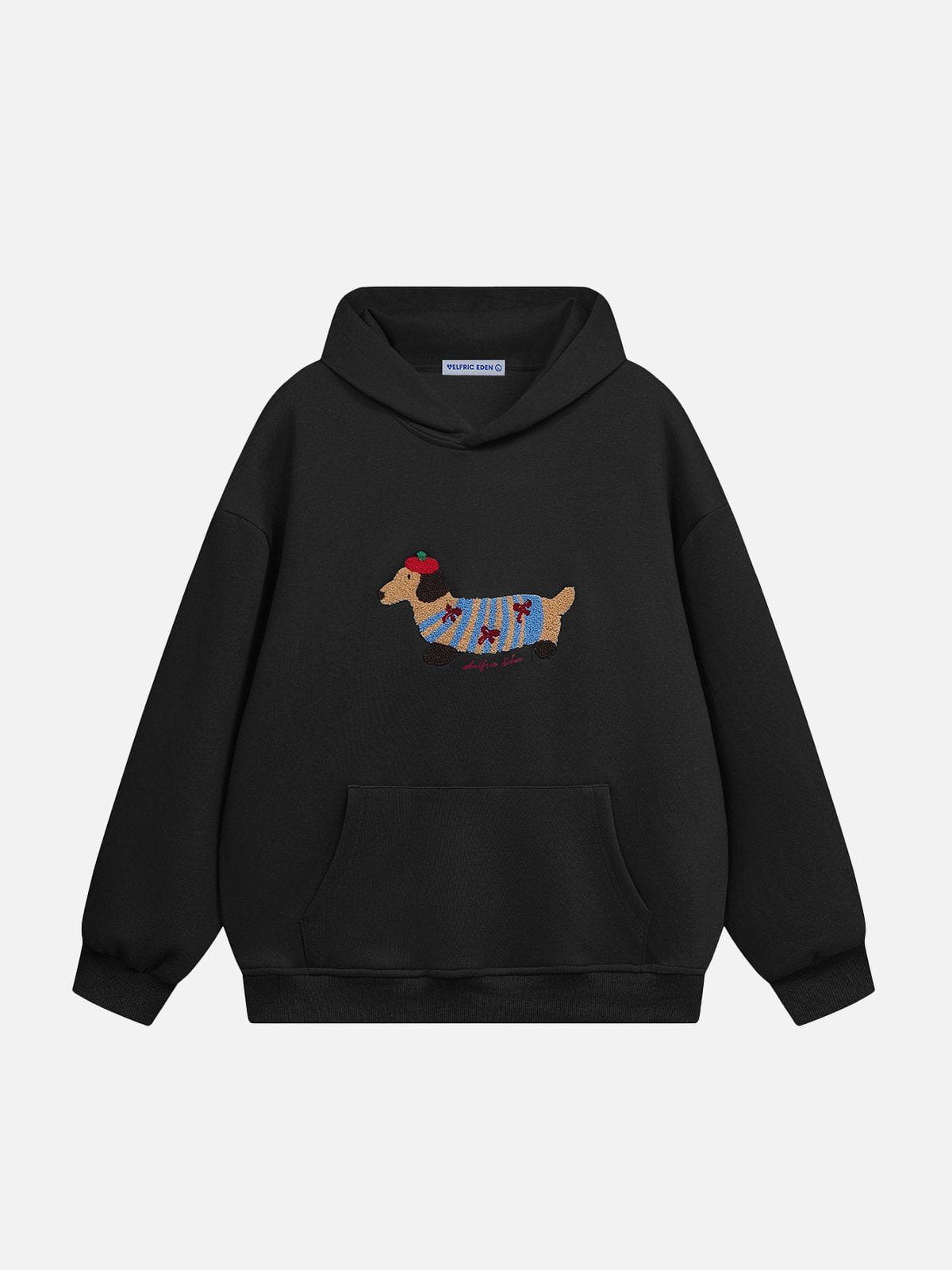 Cartoon Dachshund Hoodie with Embroidery | Aelfric Eden