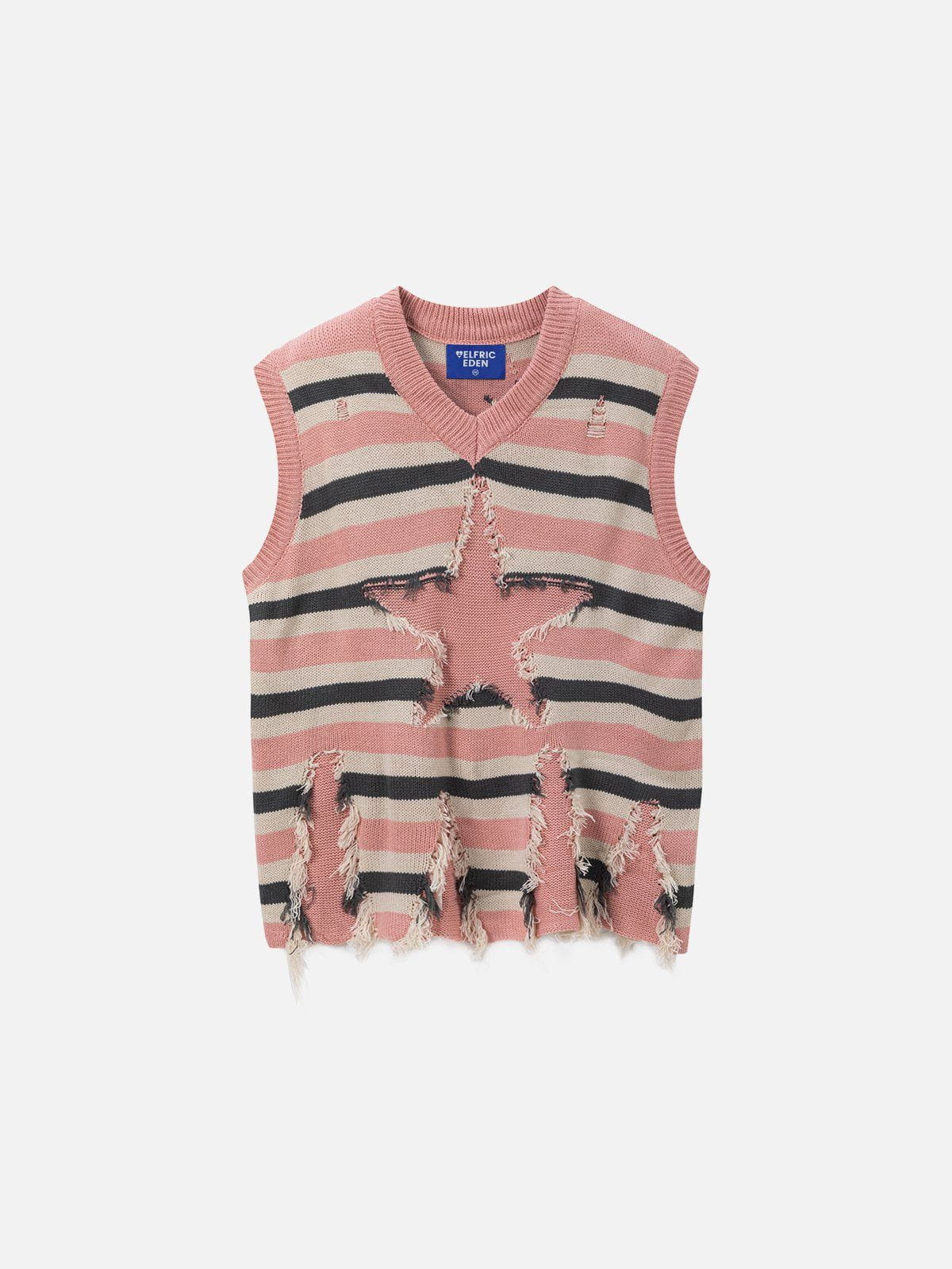Star Stripe V-Neck Sweater Vest for Men | Aelfric Eden