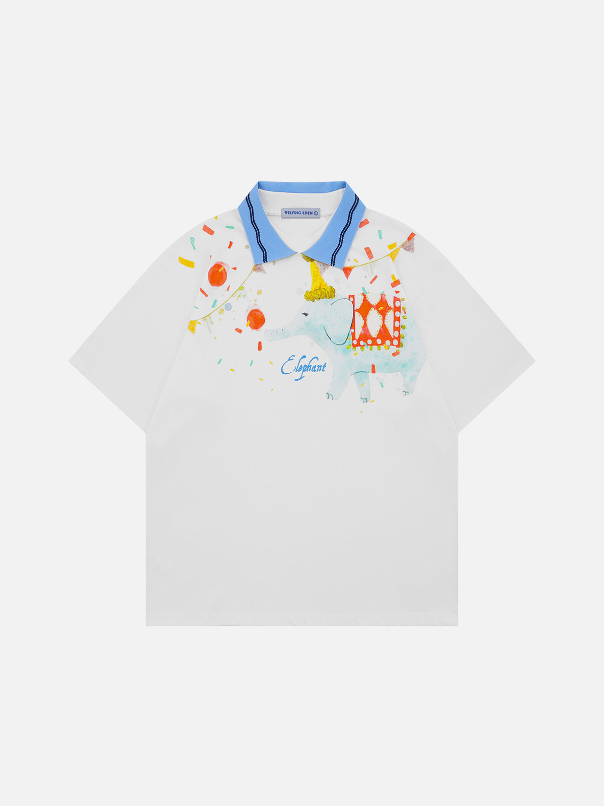 Elephant Print Polo Shirt for Men | Aelfric Eden Cotton Tee
