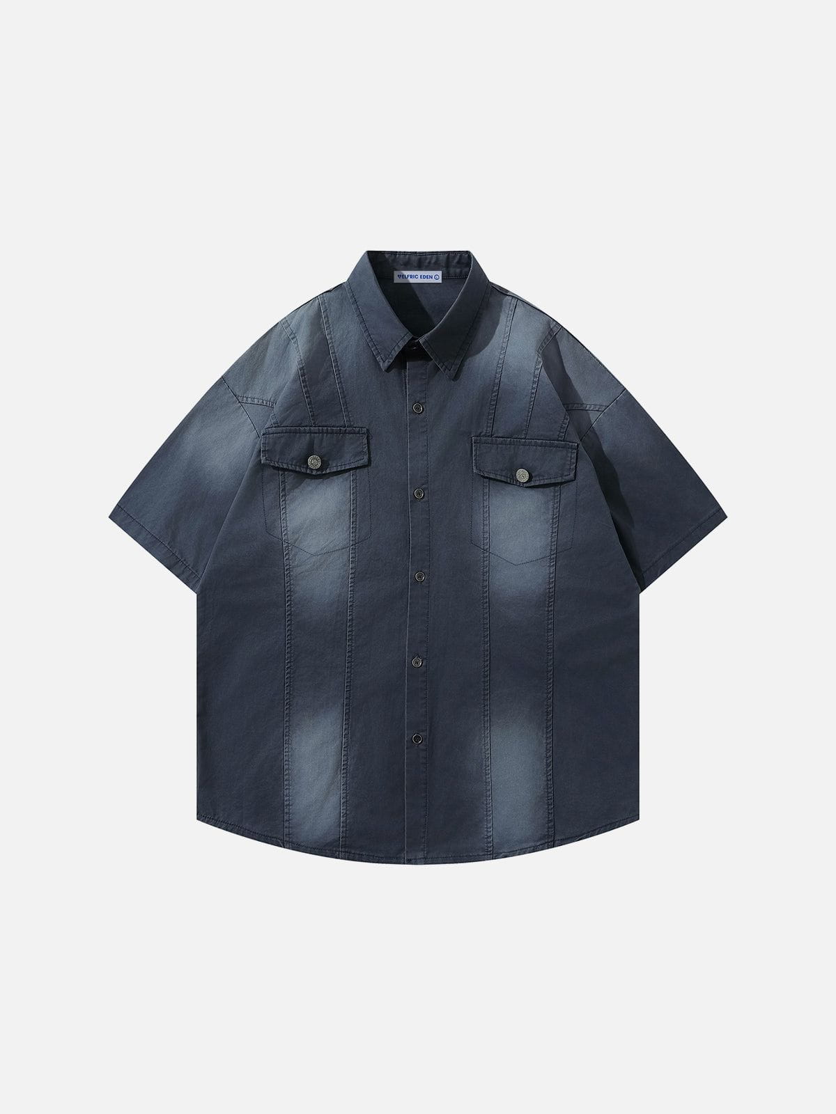 Gradient Washed Cotton Short Sleeve Shirt | Aelfric Eden