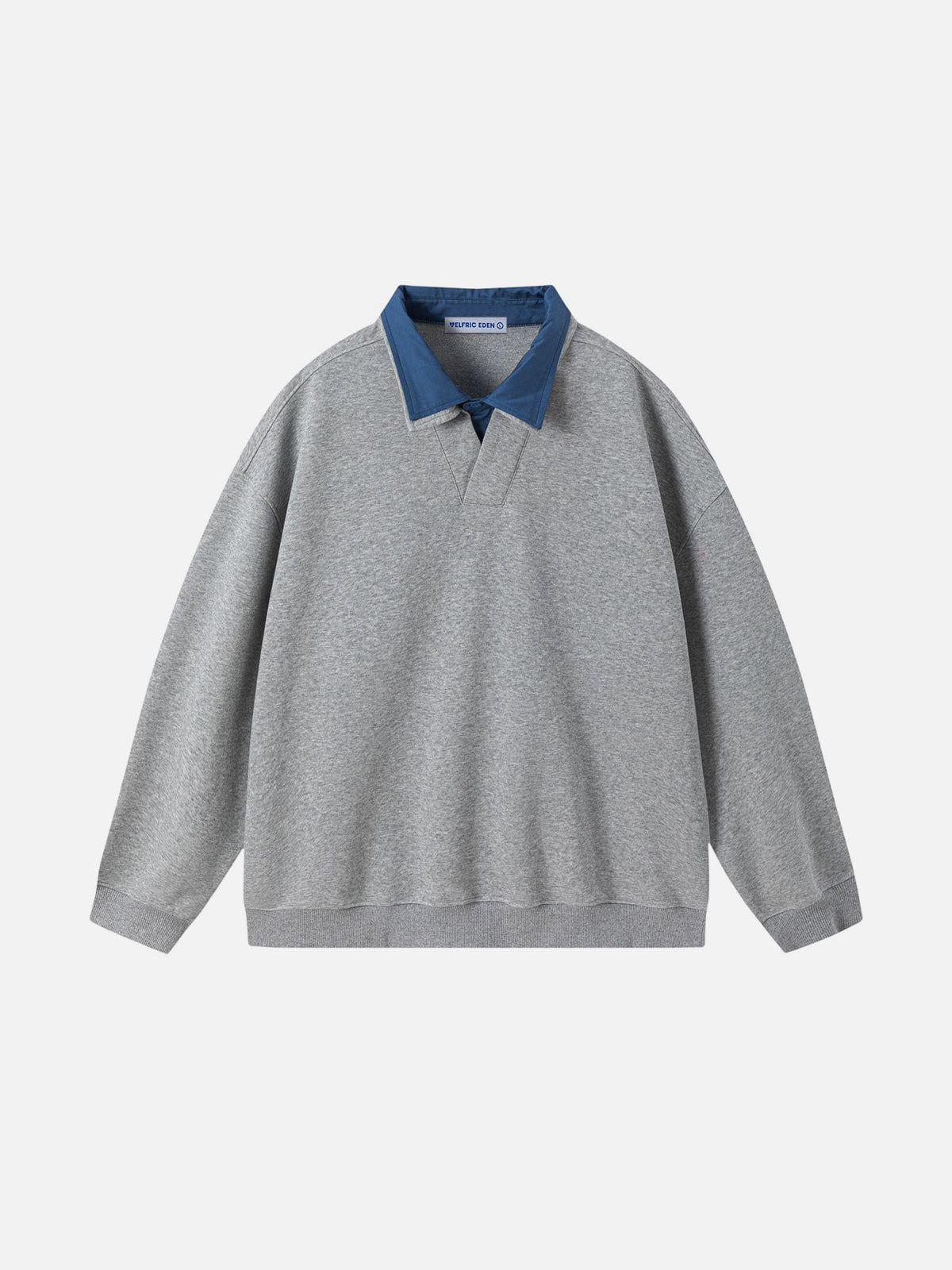 Color Block Cotton Sweatshirt with Double Collar | Aelfric Eden