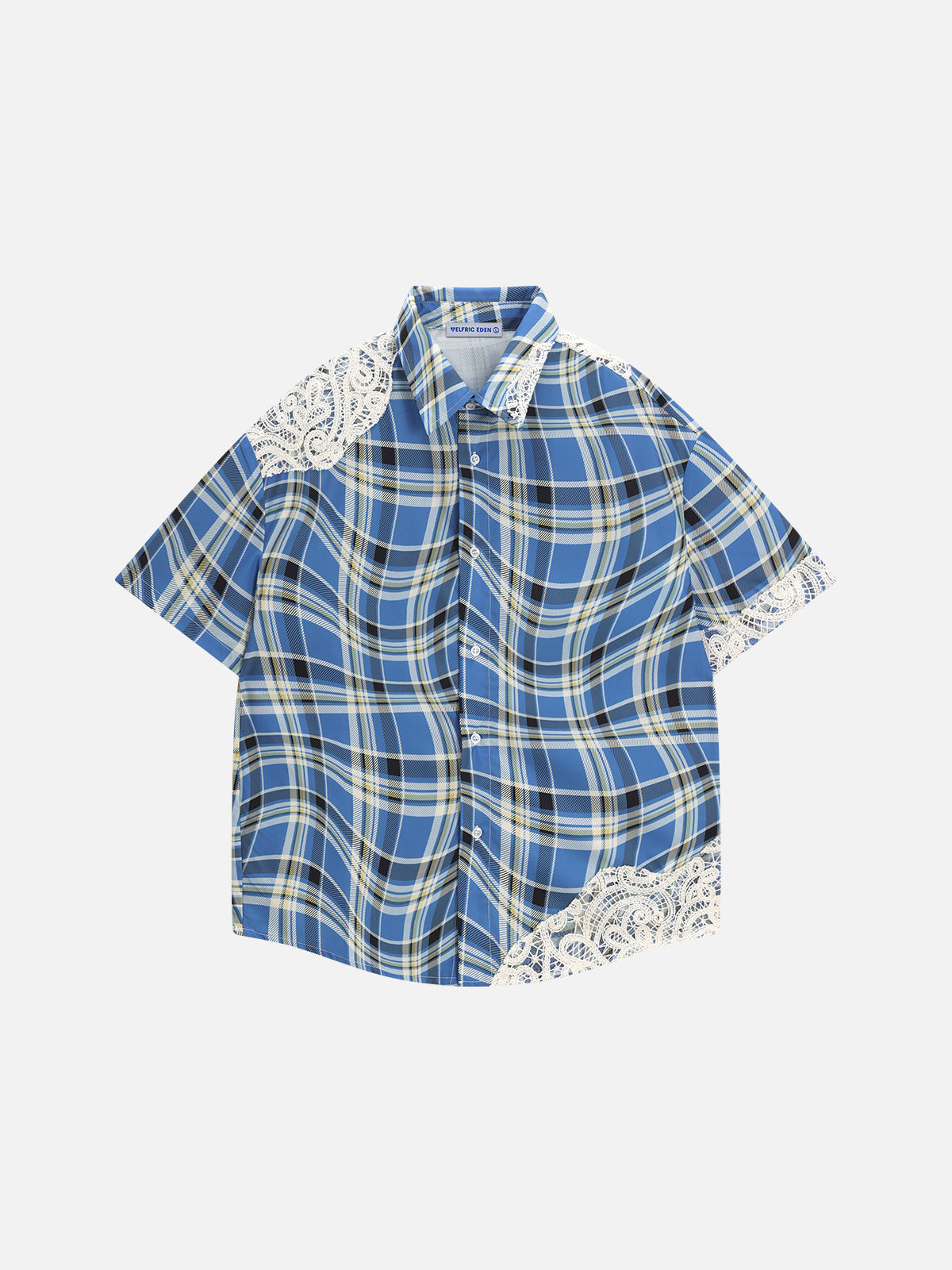 Lace Plaid Short Sleeve Shirt for Men | Aelfric Eden