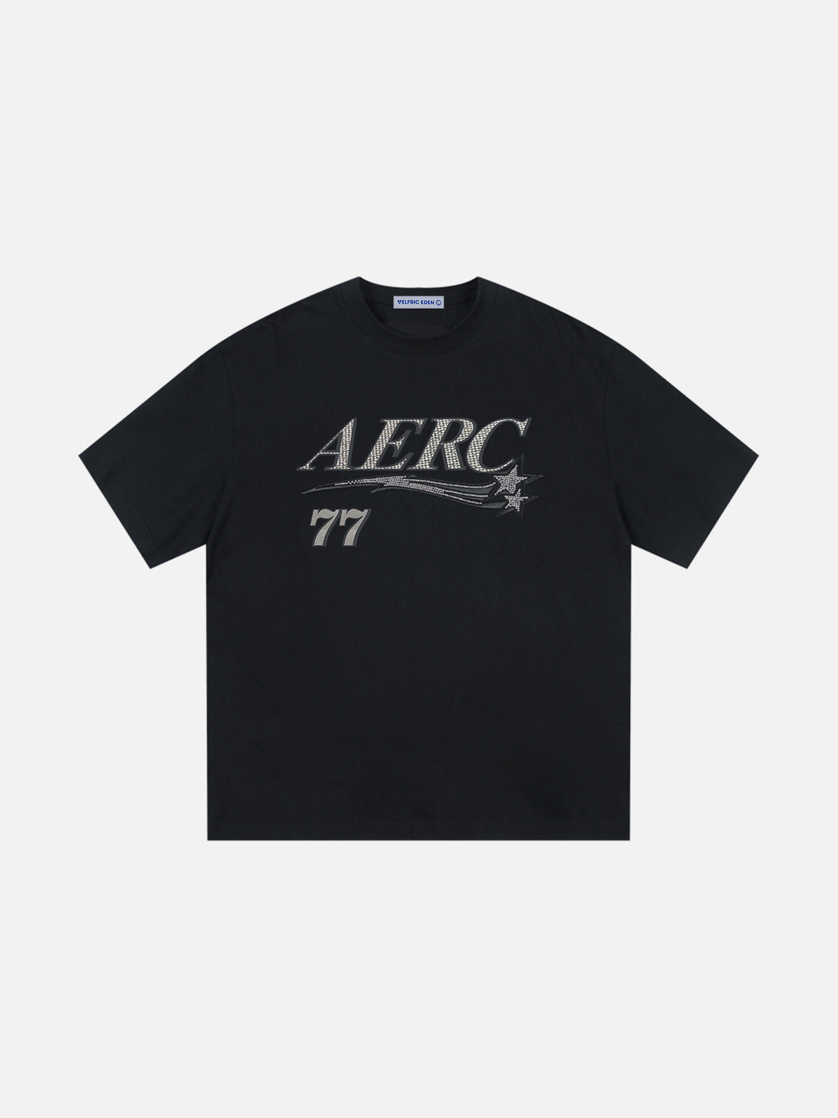 Off-Shoulder Rhinestone Tee with Hotfix Embellishments | Aelfric Eden