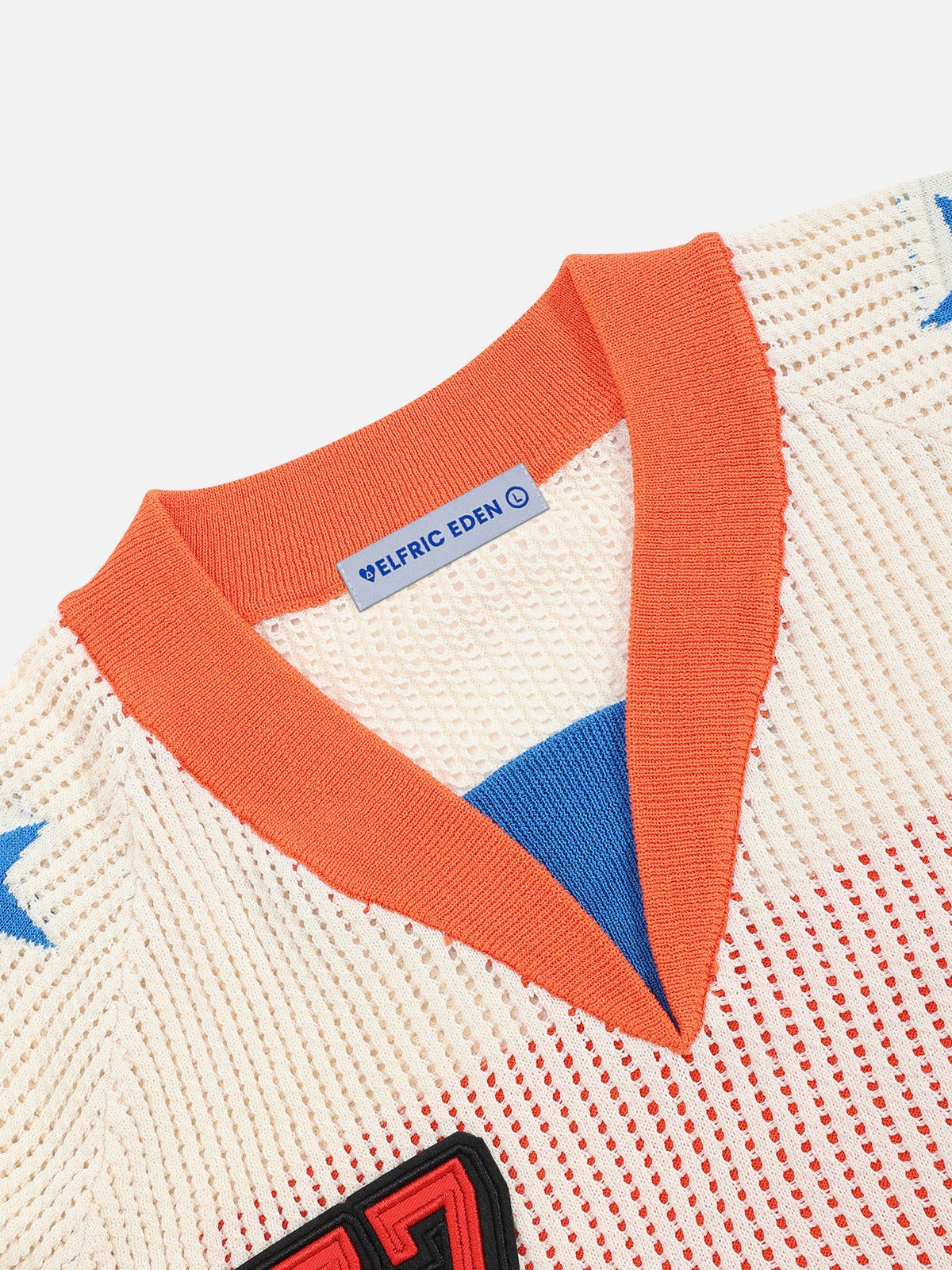 Breathable Mesh V-Neck Knit Tee with Star Graphic | Aelfric Eden