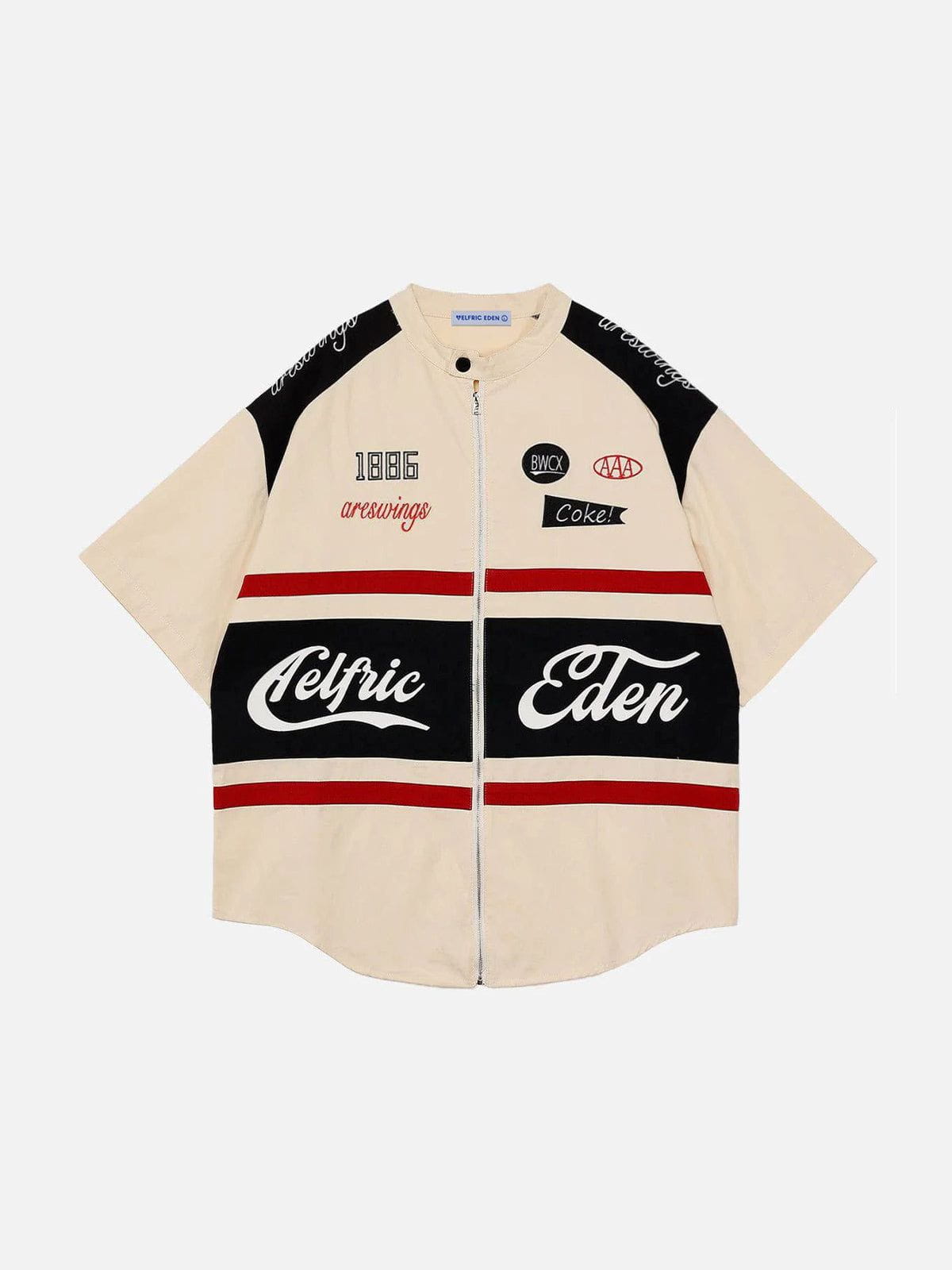 Racing Short Sleeve Shirt with Zipper Stitching | Aelfric Eden