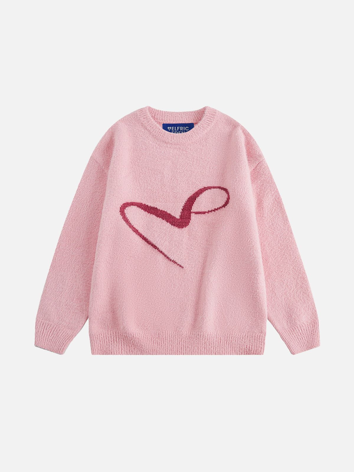 Heart Graphic Sweater with Ribbed Cuffs | Aelfric Eden