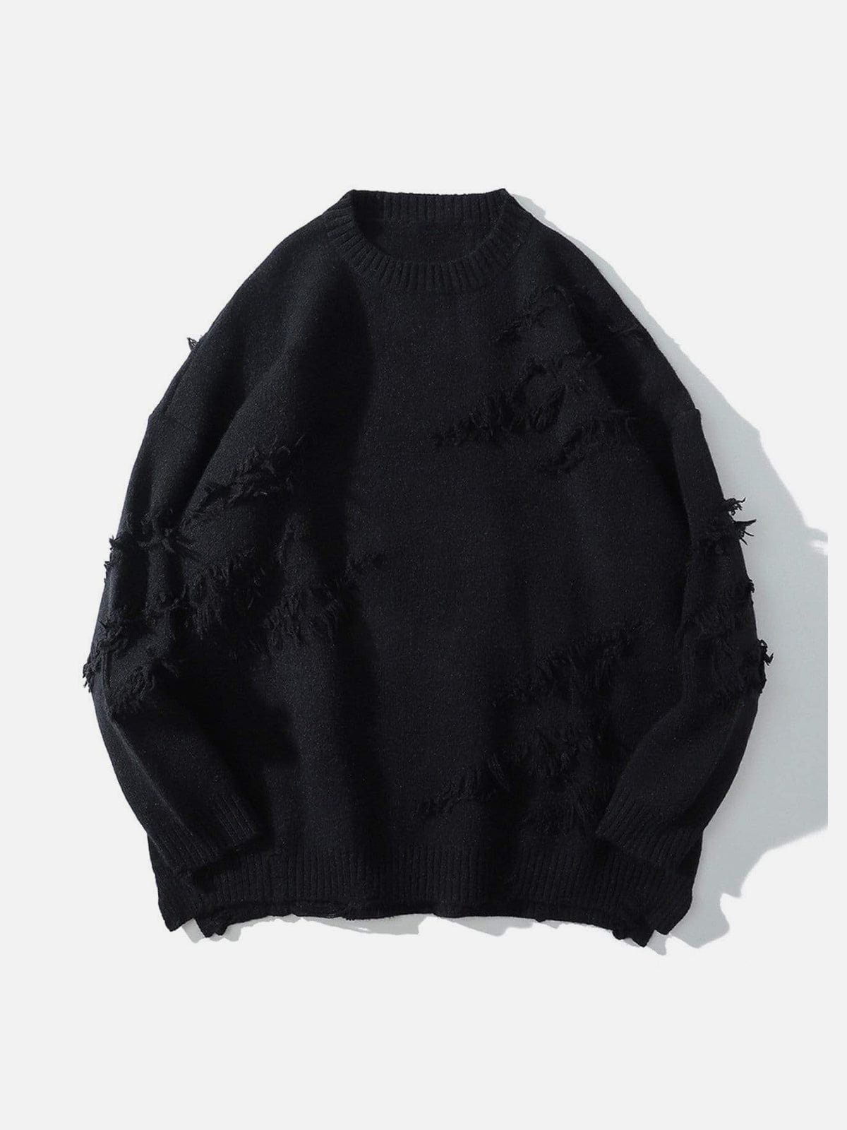 Fringed Oversized Sweater with Ribbed Detailing | Aelfric Eden