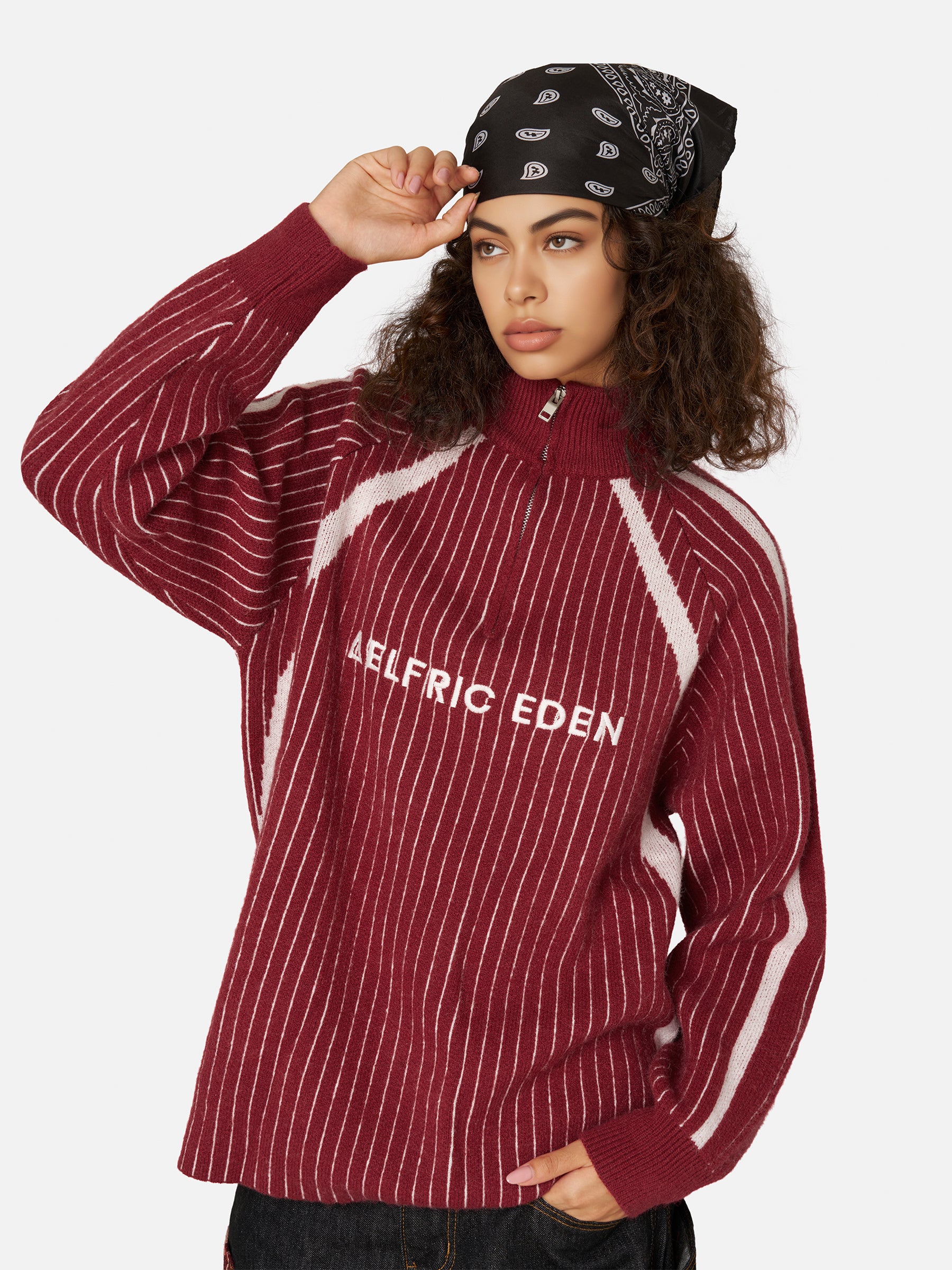 Vintage Stripe Half-Zip Sweater for Men | Aelfric Eden