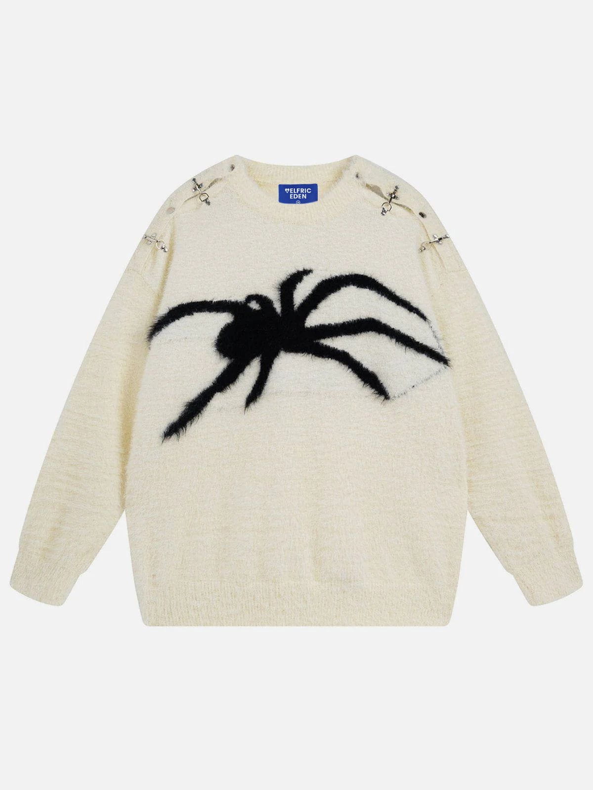 Spider Jacquard Sweater with Metal Buckle | Aelfric Eden