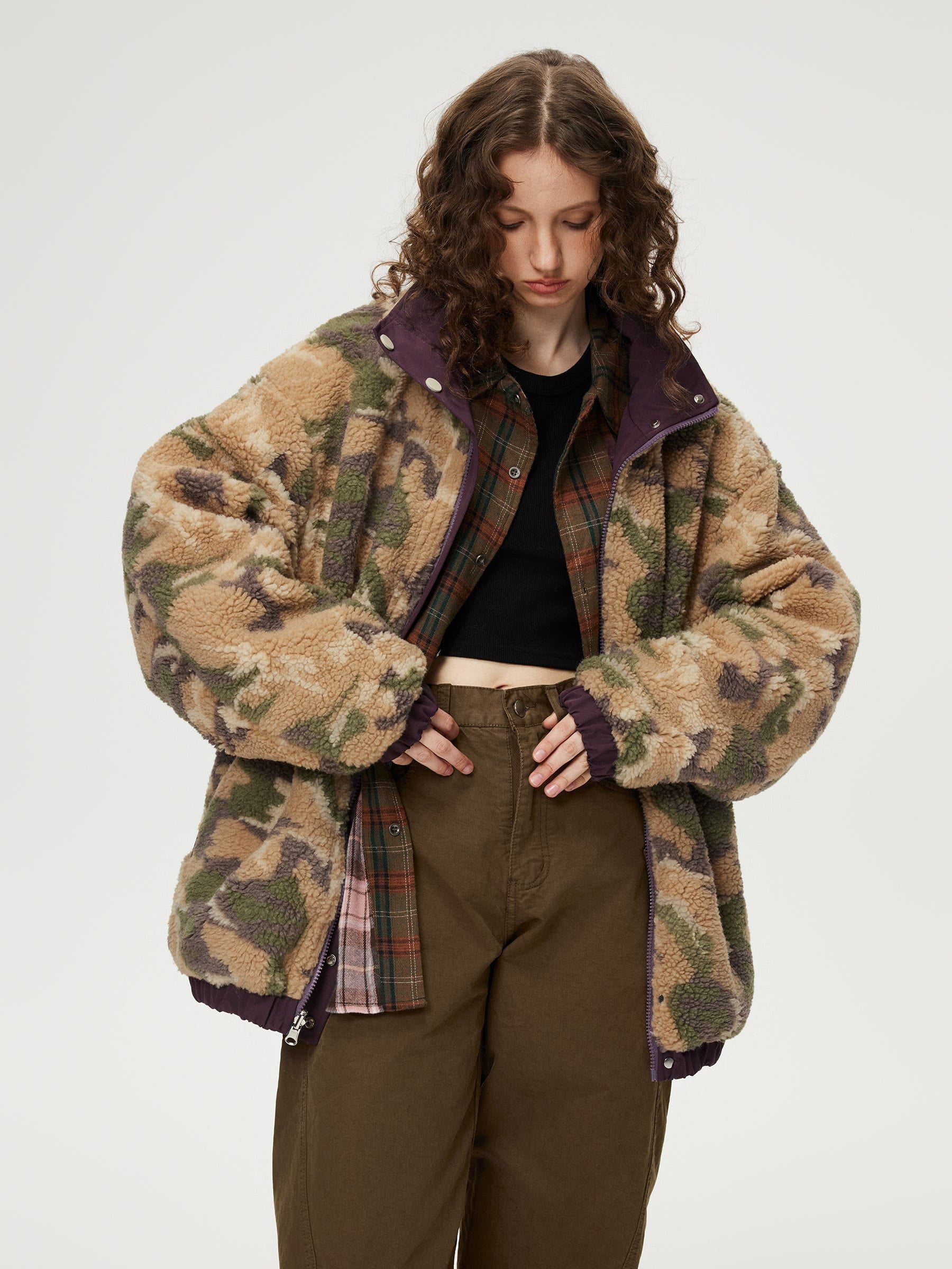 Reversible Camouflage Sherpa Jacket for Men | Aelfric Eden