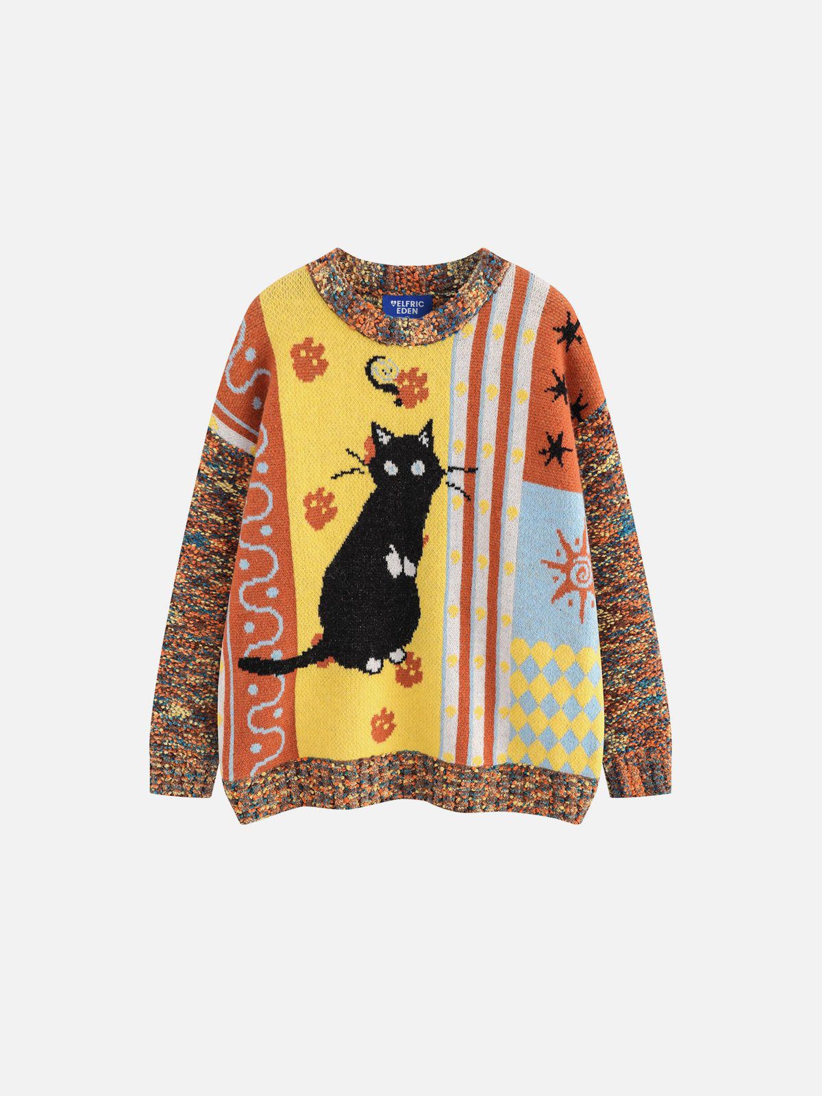 Vintage Cat Jacquard Sweater for Men & Women | Aelfric Eden