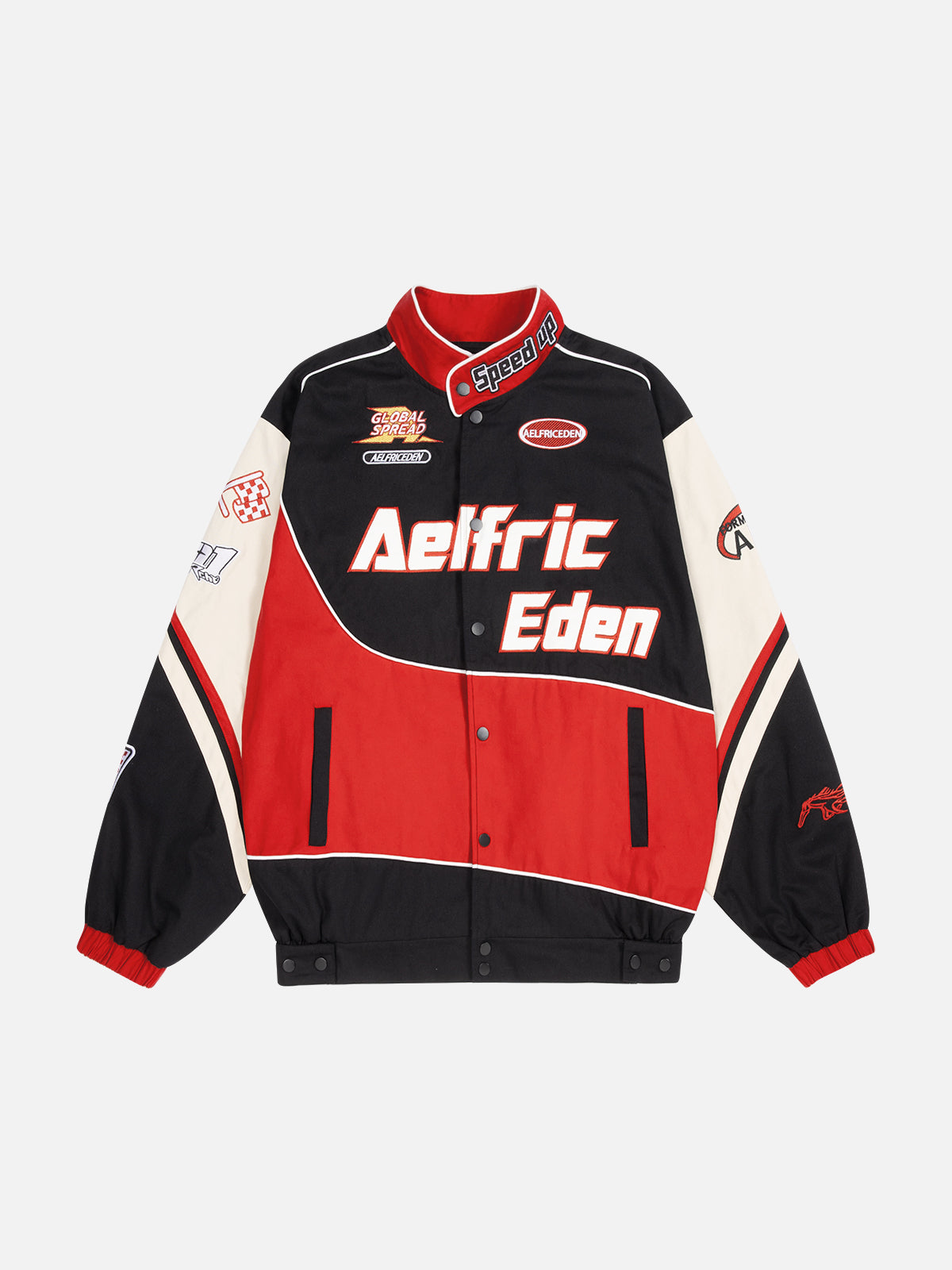 Color Block Embroidery Racing Jacket | Aelfric Eden