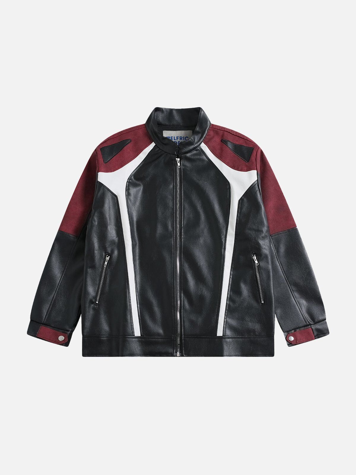 Color Block Racing Jacket with Padded Shoulders | Aelfric Eden