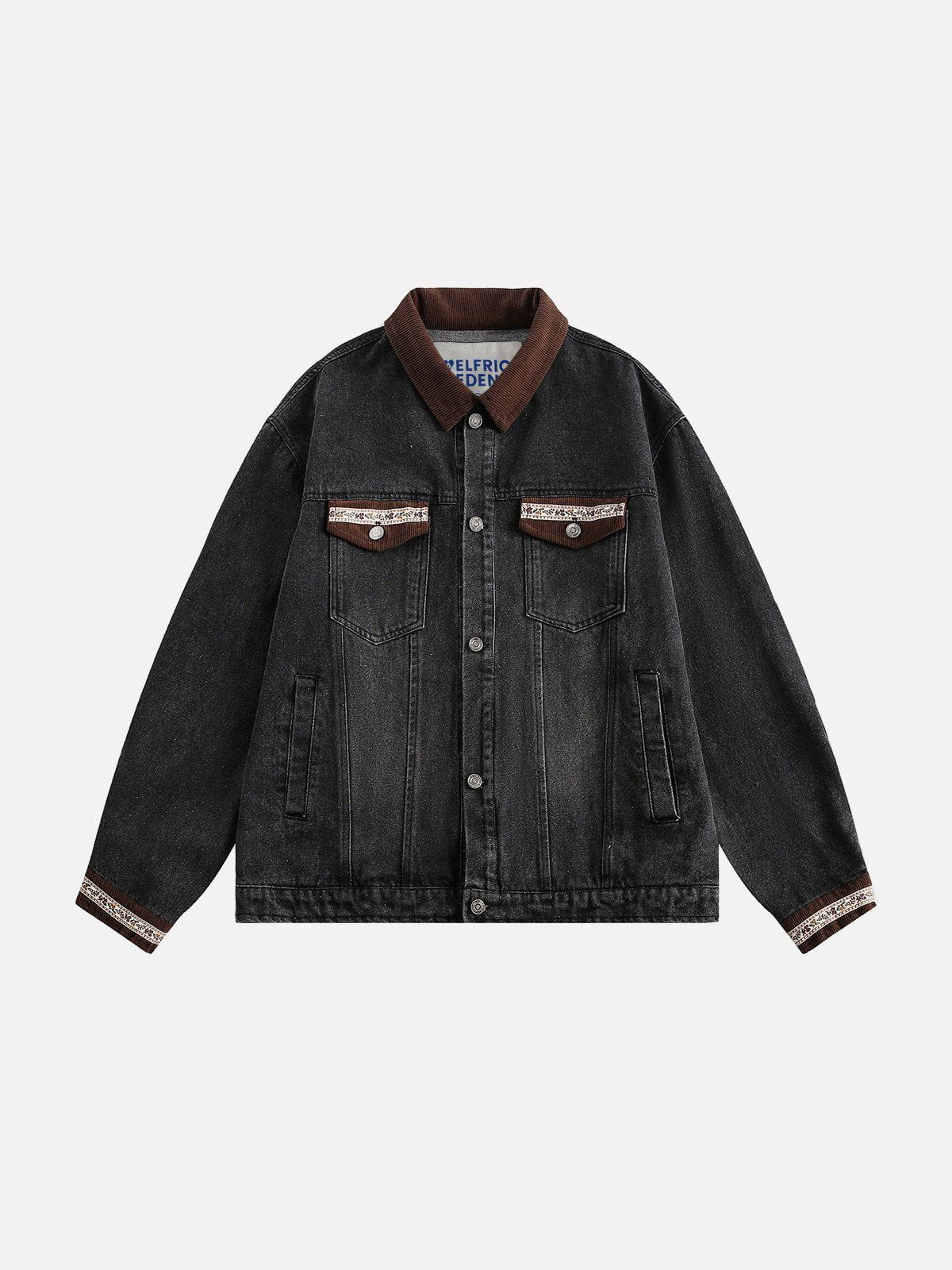 Patchwork Denim Jacket with Corduroy Trim | Aelfric Eden