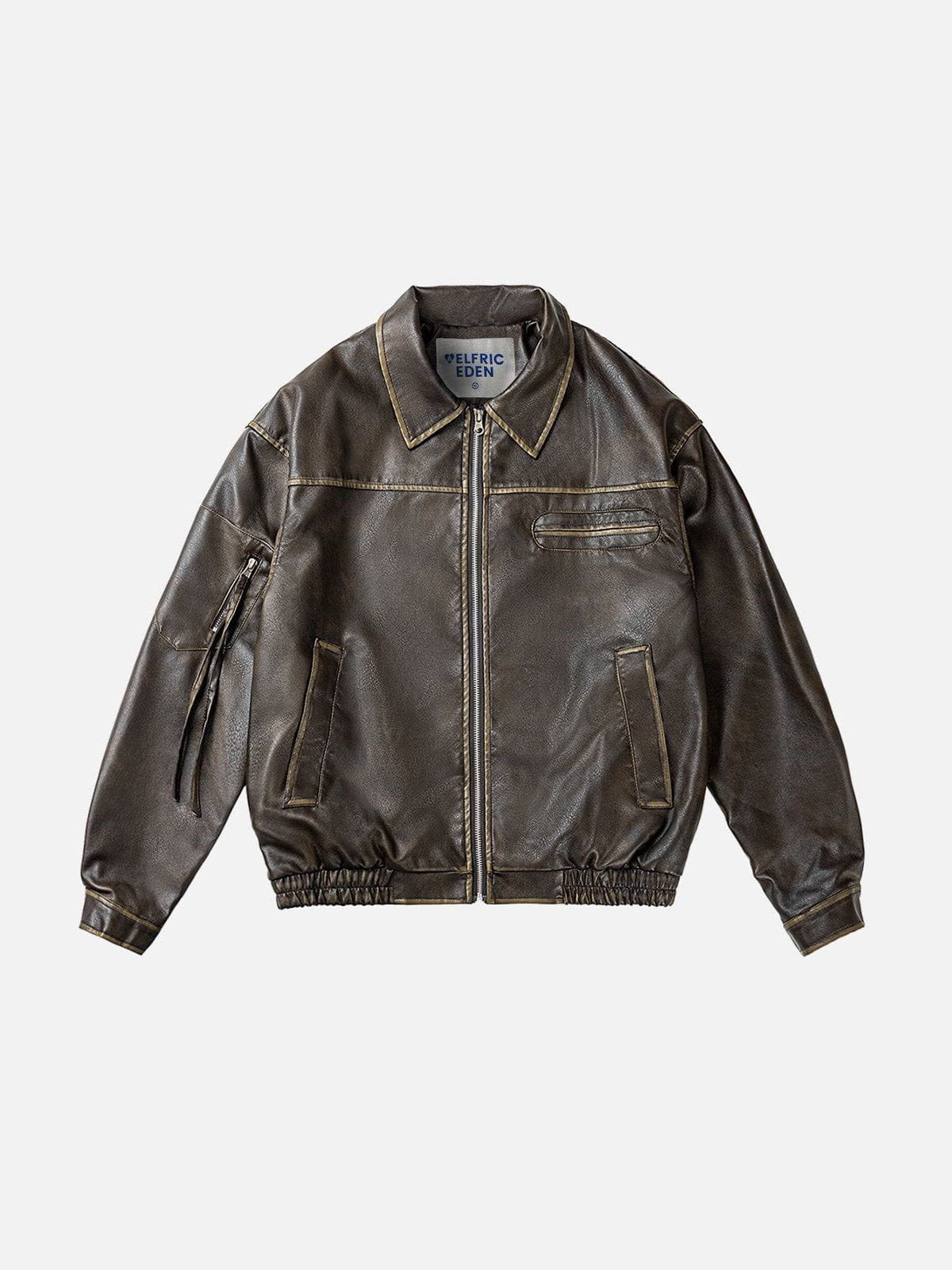 Faux Leather Cropped Jacket with Multi Pockets | Aelfric Eden
