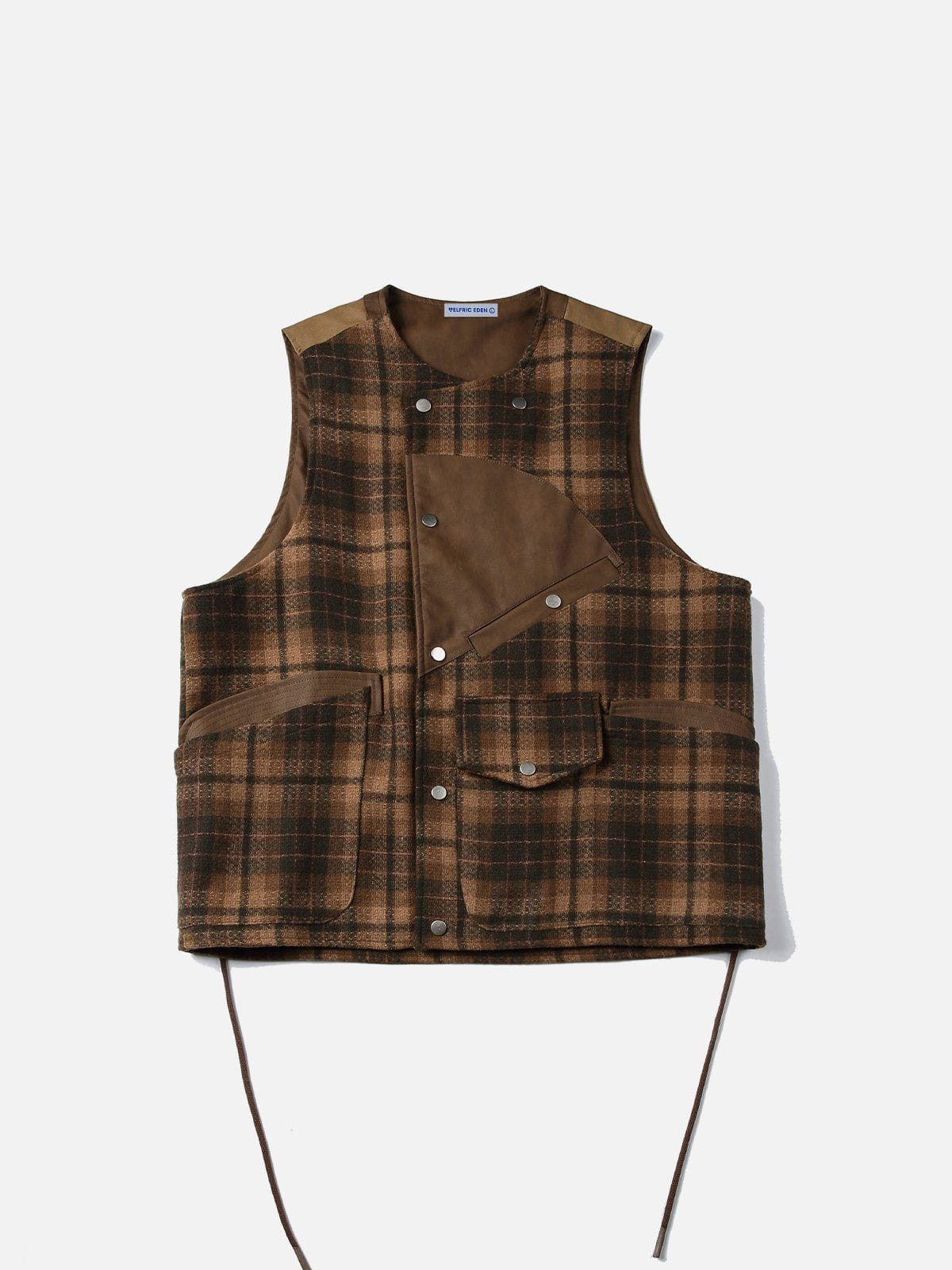 Plaid Patchwork Vest for Men | Aelfric Eden Streetwear