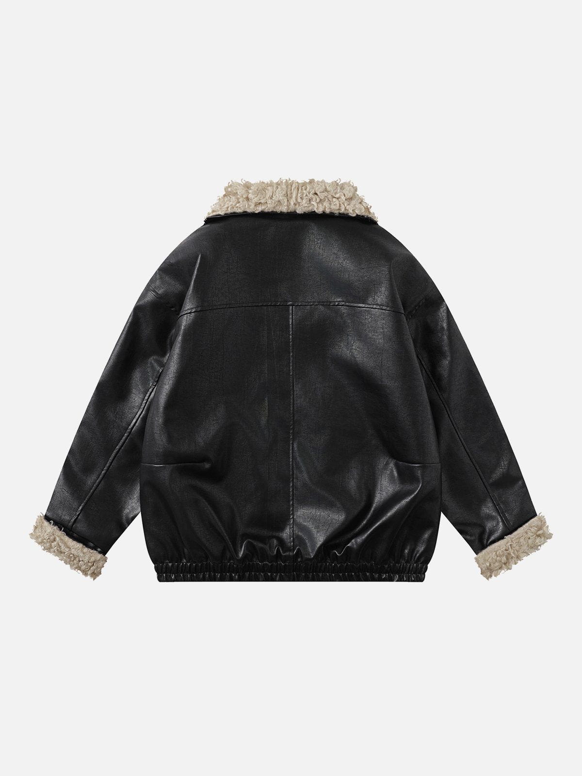Plush Collar Faux Leather Jacket for Men & Women | Aelfric Eden