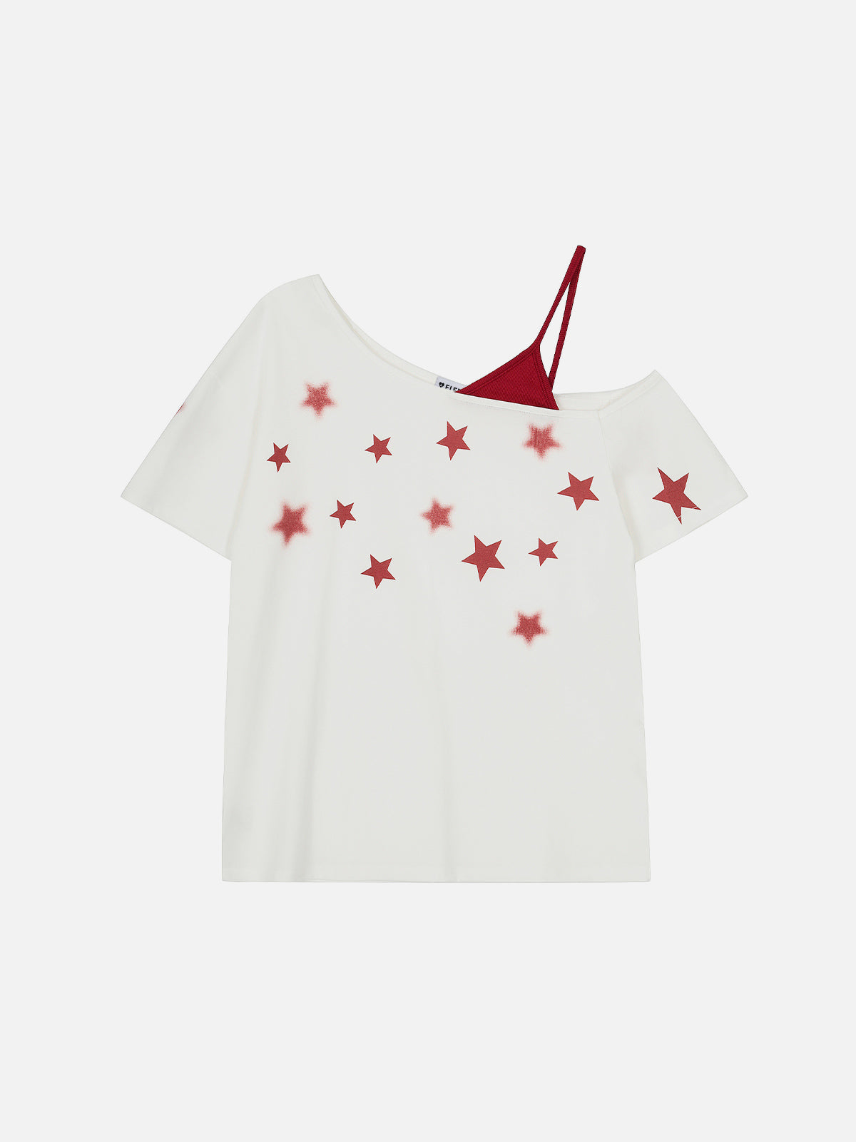 Star Print Off-Shoulder Tee for Dates & Vacations | Aelfric Eden