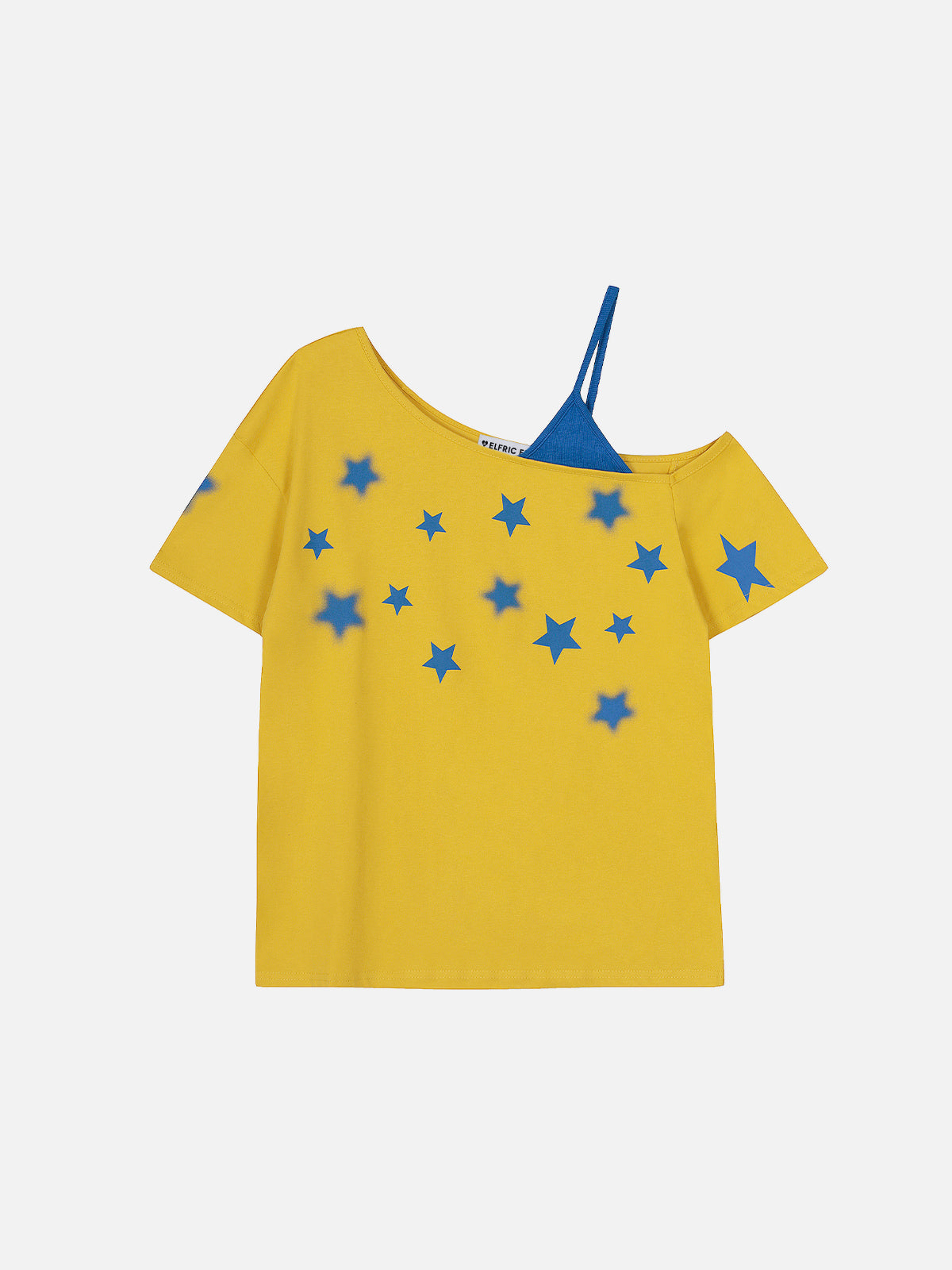 Star Print Off-Shoulder Tee for Dates & Vacations | Aelfric Eden