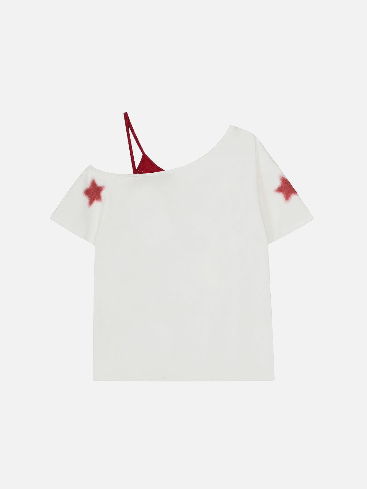 Star Print Off-Shoulder Tee for Dates & Vacations | Aelfric Eden