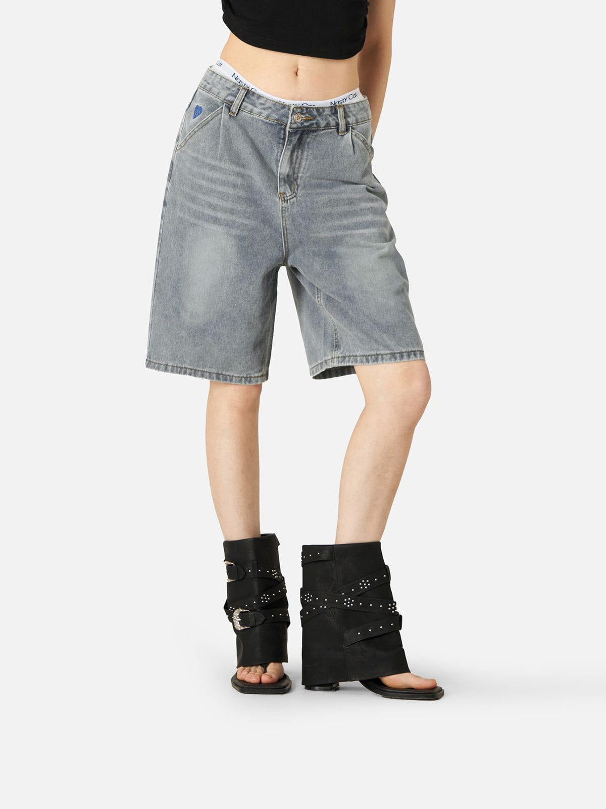 Washed Wrinkle Denim Shorts for Summer | Aelfric Eden Jorts