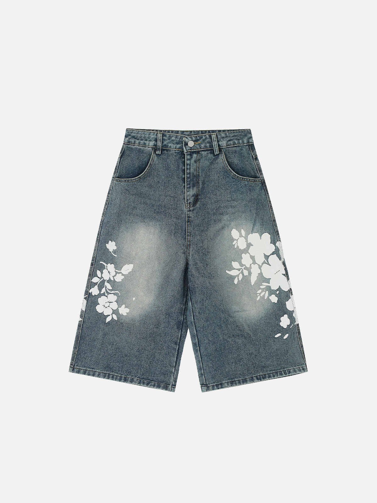 Floral Print Longline Denim Shorts for Men | Aelfric Eden