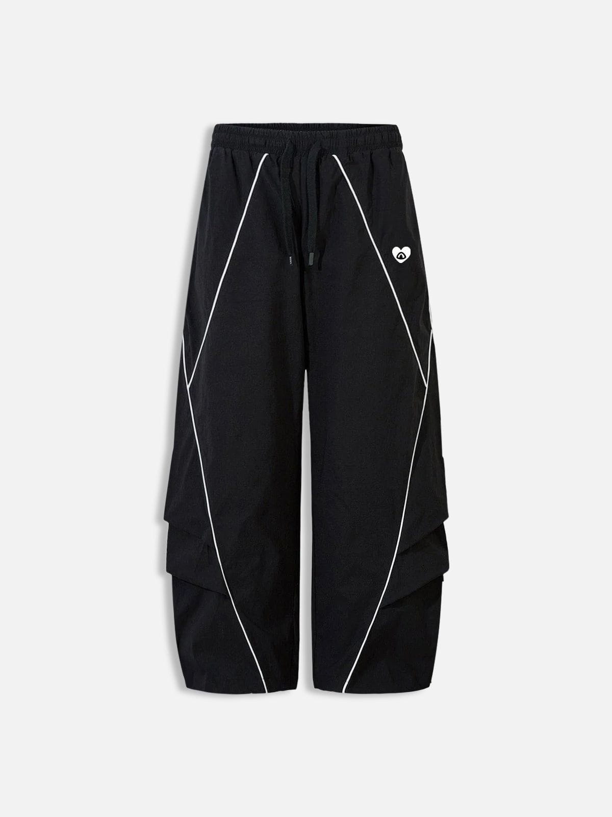 Baggy Track Pants with Color Blocking & Embroidery | Aelfric Eden