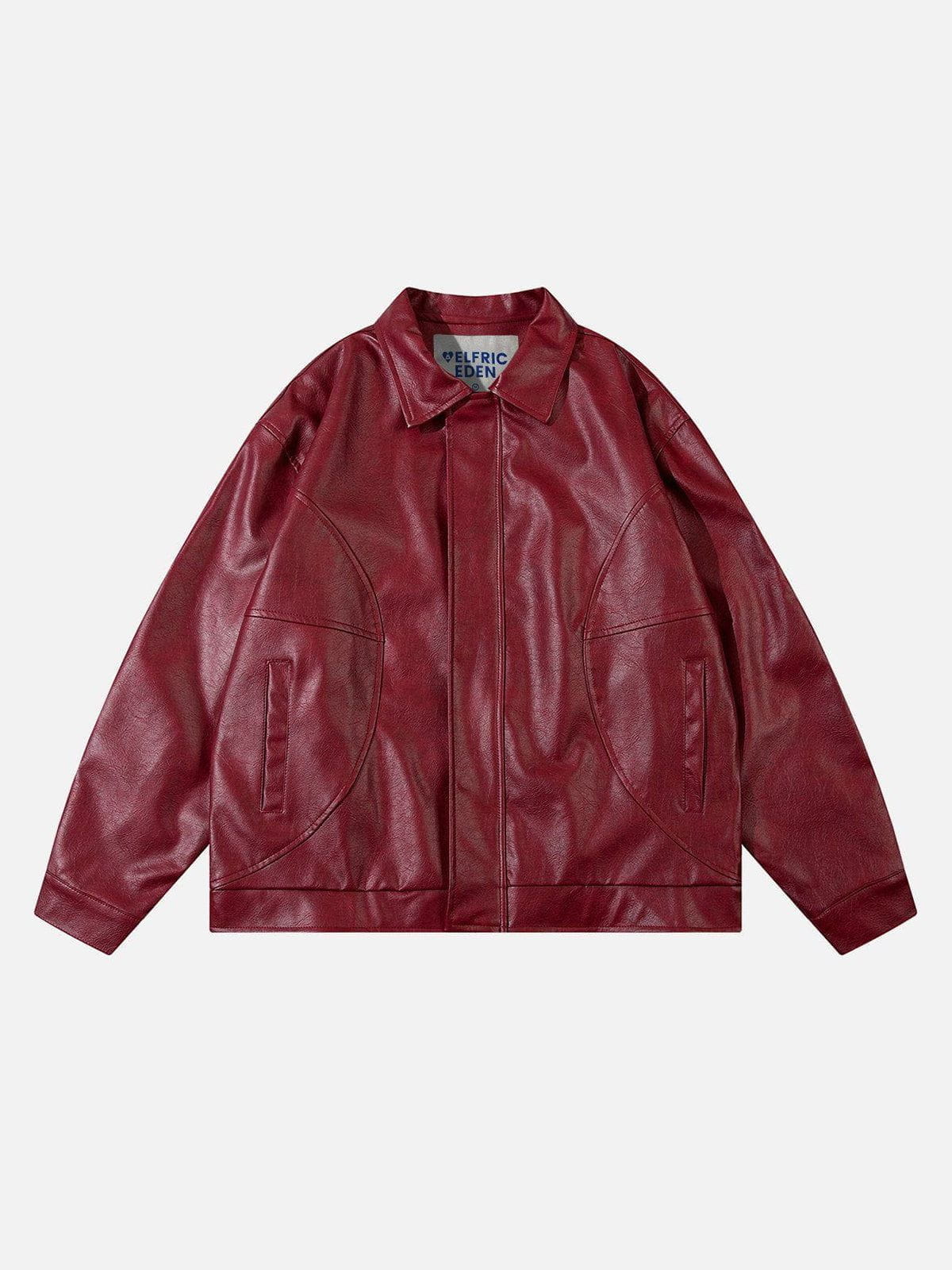 Vintage Burgundy Faux Leather Jacket for Men & Women | Aelfric Eden