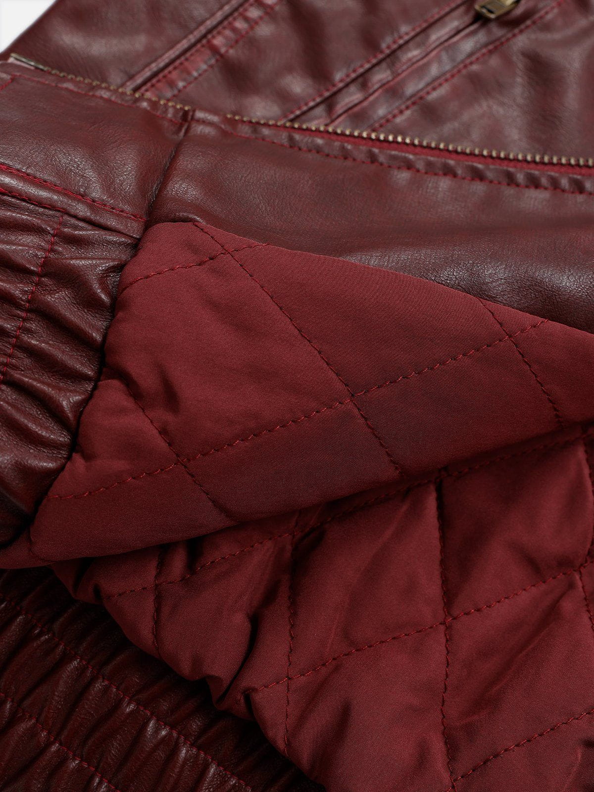 Red Faux Leather Coat with Detachable Fur Collar | Aelfric Eden