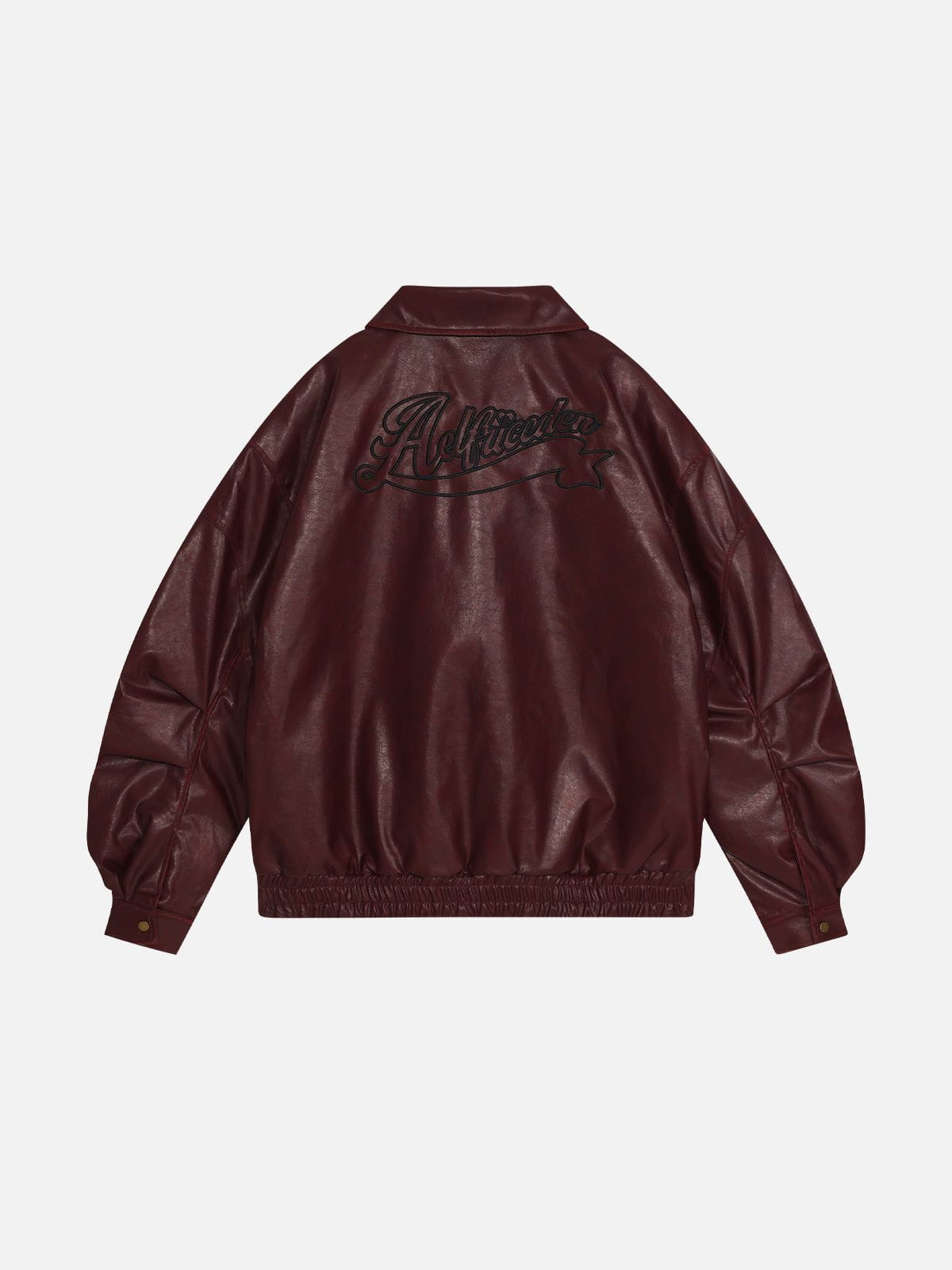 Red Faux Leather Coat with Detachable Fur Collar | Aelfric Eden