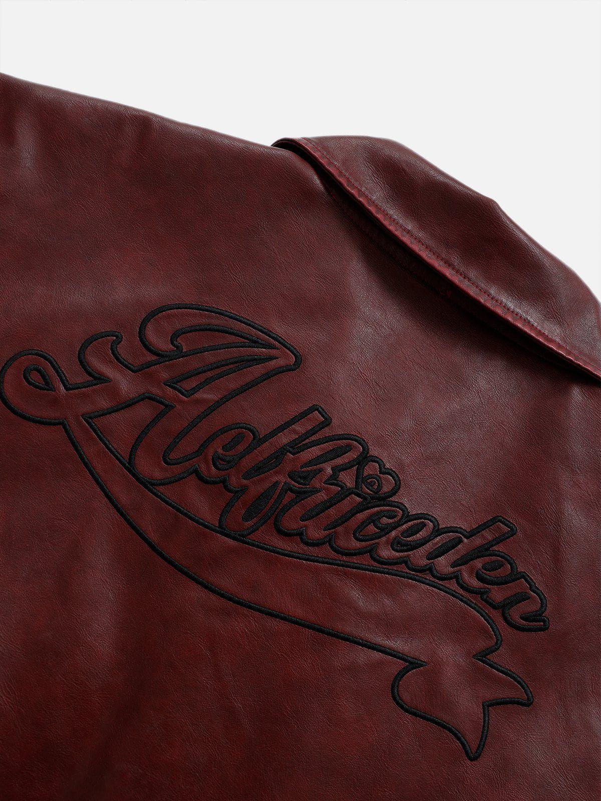 Red Faux Leather Coat with Detachable Fur Collar | Aelfric Eden