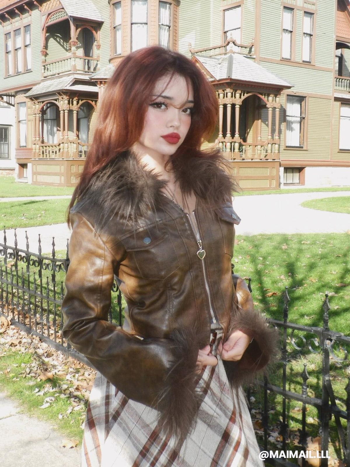 Vintage Faux Leather Jacket with Furry Panels | Aelfric Eden